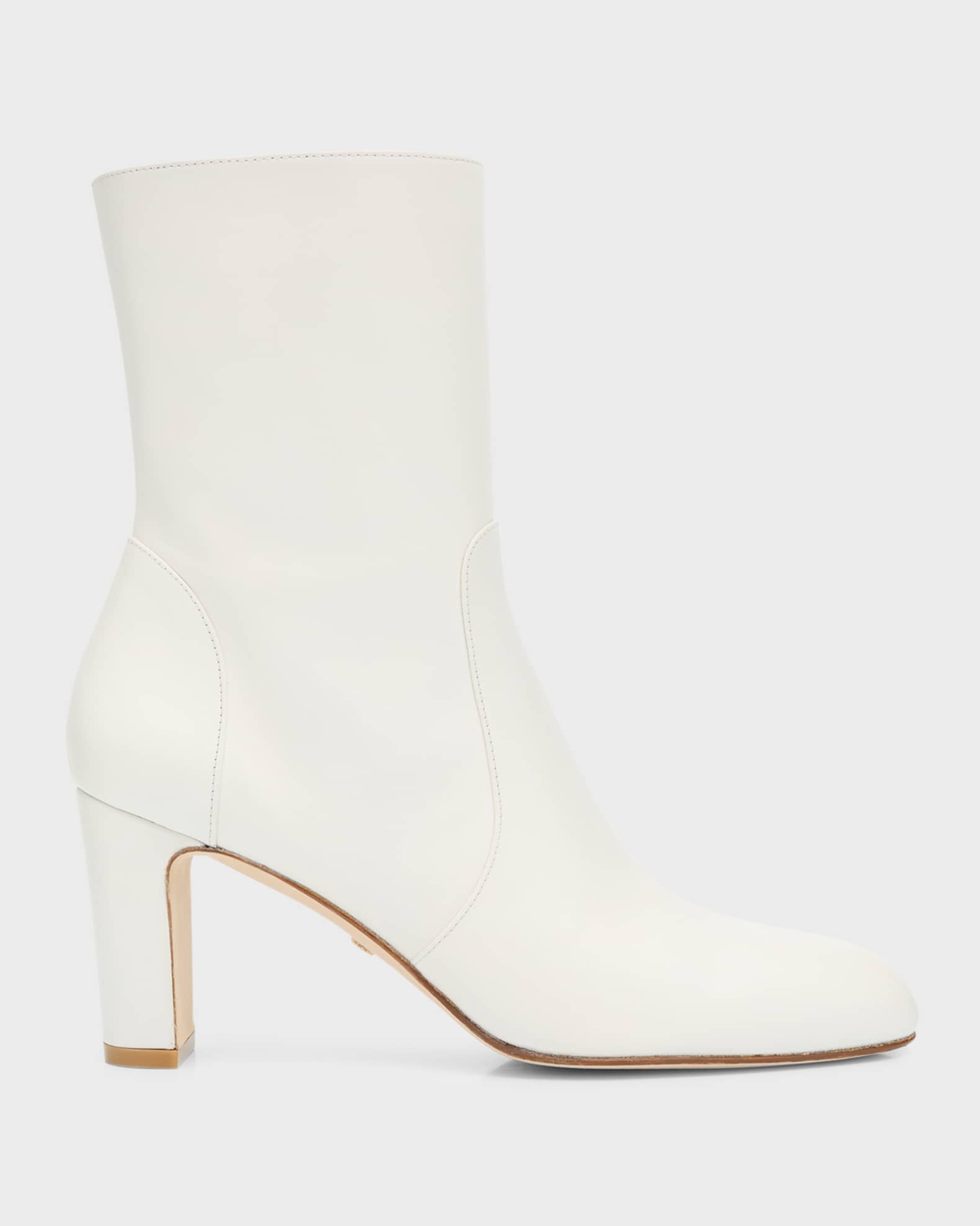 Vida Leather Block-Heel Booties 0