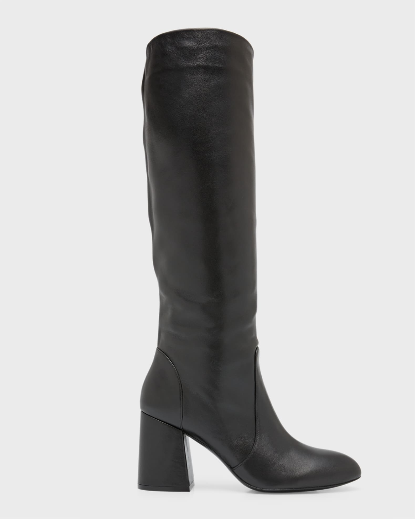 Stuart Weitzman Flareblock Leather Knee Boots