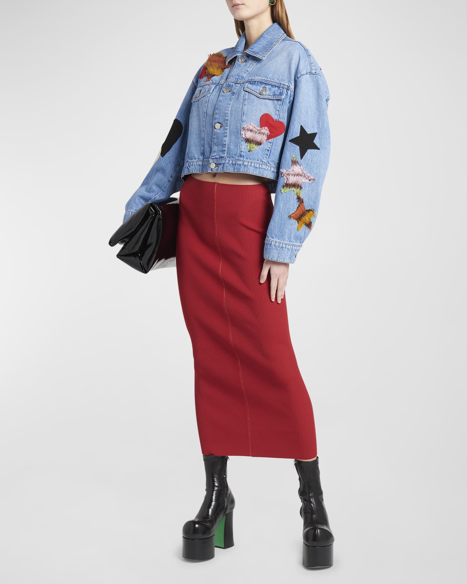 Hooded sweatshirt with embroidered Marni patch logo