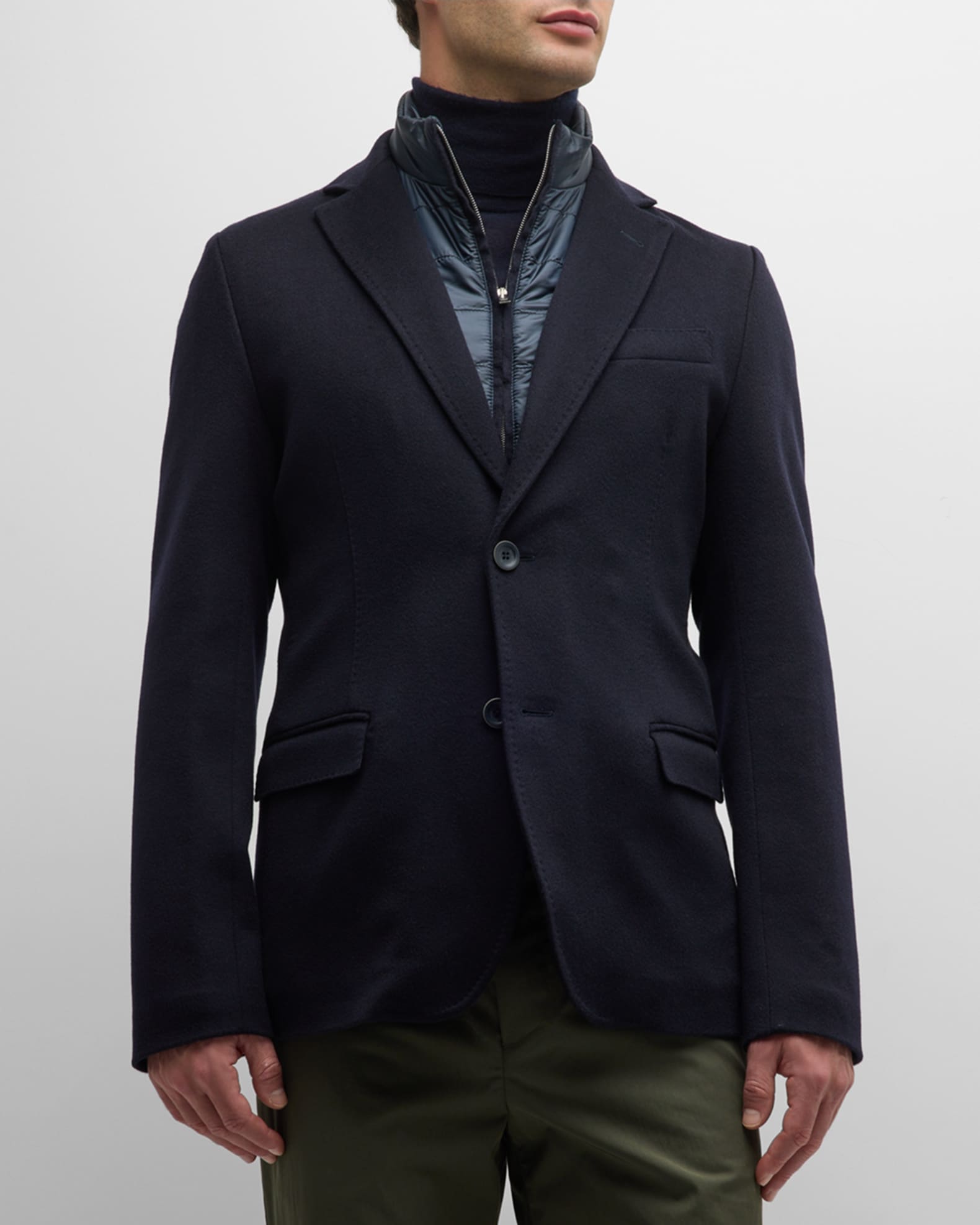 Herno Men's Cashmere Blazer with Windguard | Neiman Marcus