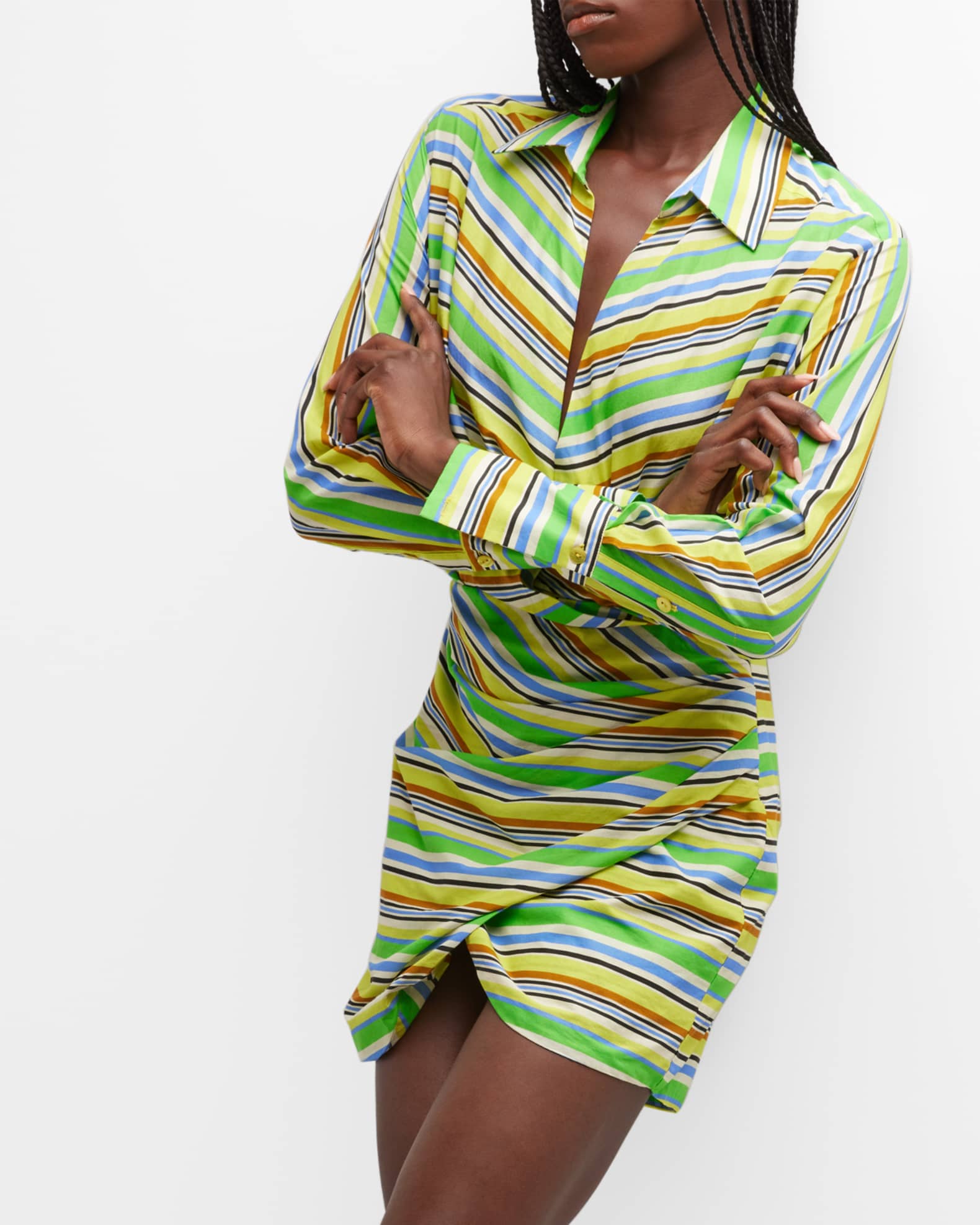 Le Superbe Future Looks Bright Striped Wrap Dress | Neiman Marcus