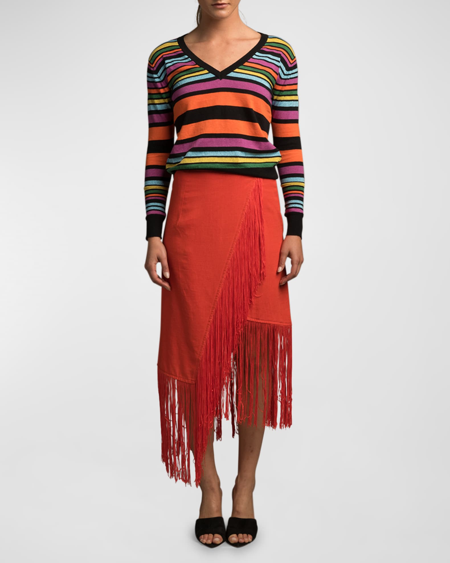 Le Superbe Fringe with Benefits Midi Skirt | Neiman Marcus