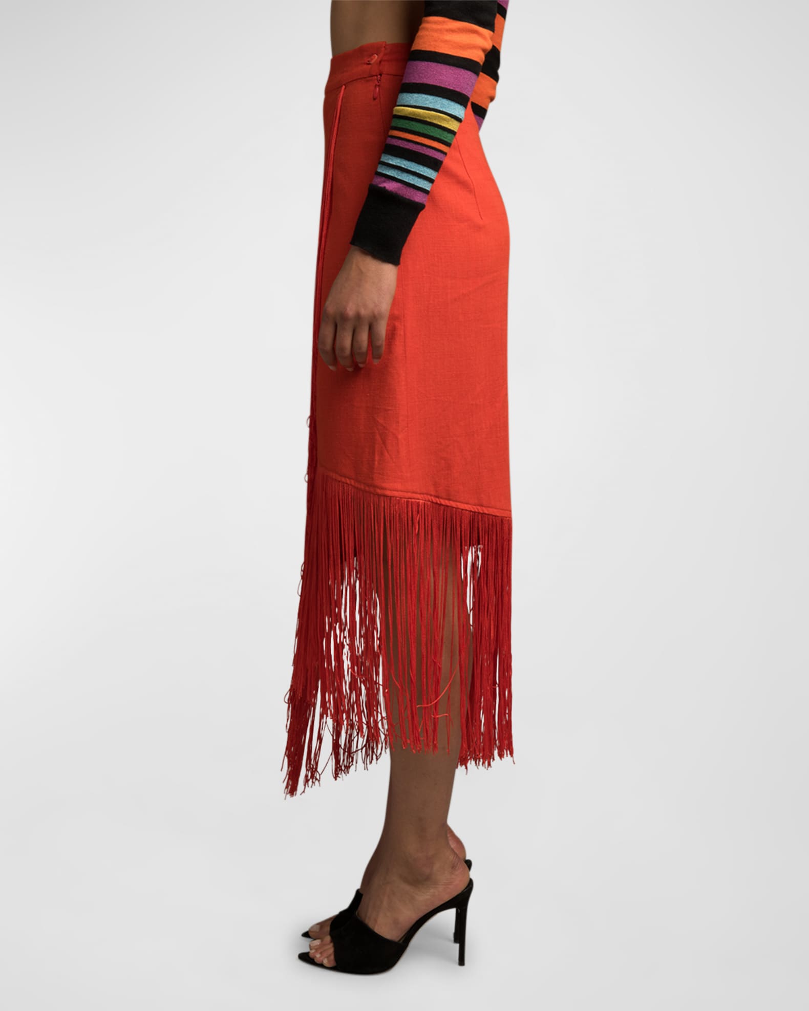 Le Superbe Fringe with Benefits Midi Skirt | Neiman Marcus