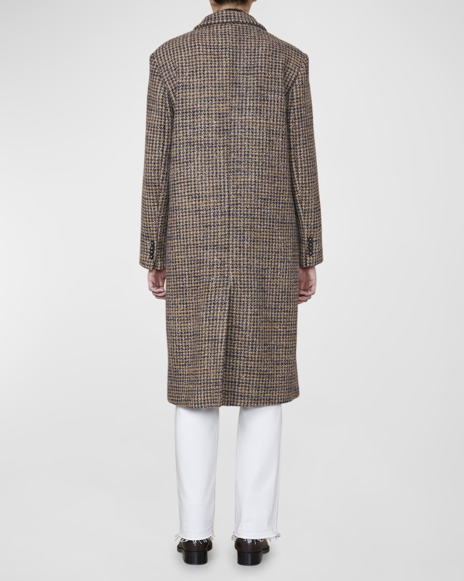 Officine Generale Amber Wool Houndstooth Single-Breasted Coat | Neiman ...