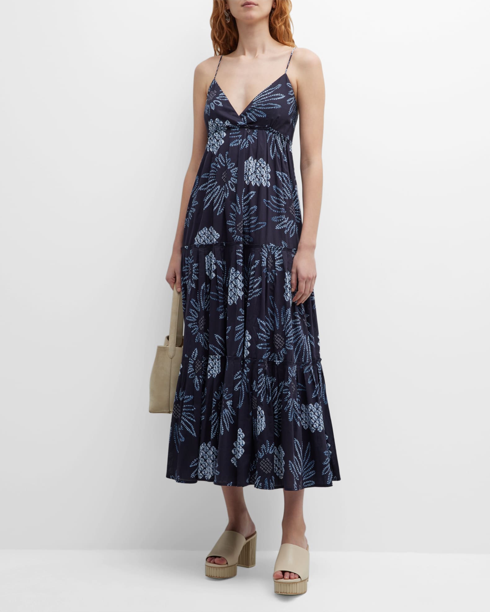 Figue Julianne Floral Tie-Dye Tiered Maxi Dress | Neiman Marcus