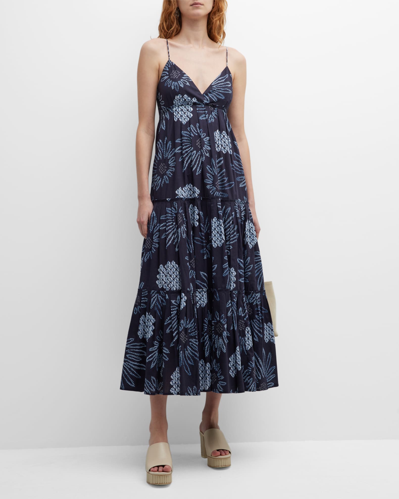 Figue Julianne Floral Tie-Dye Tiered Maxi Dress | Neiman Marcus