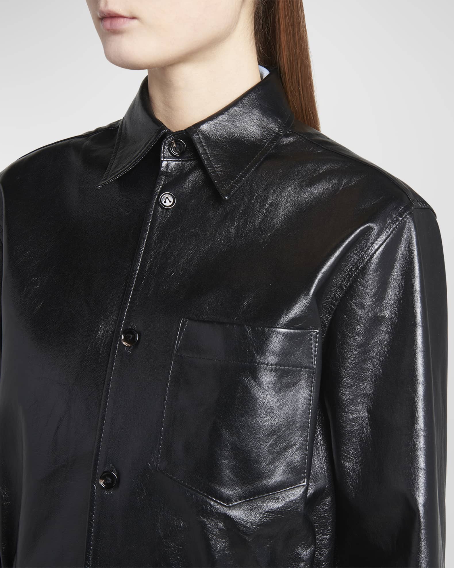Bottega Veneta Smooth Nappa Leather Short Jacket | Neiman Marcus