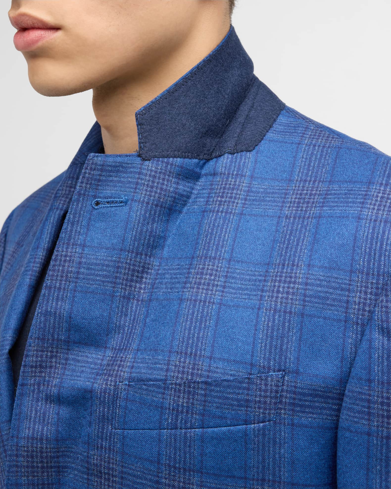 Armani Men's WoolCashmere Plaid Blazer Neiman Marcus