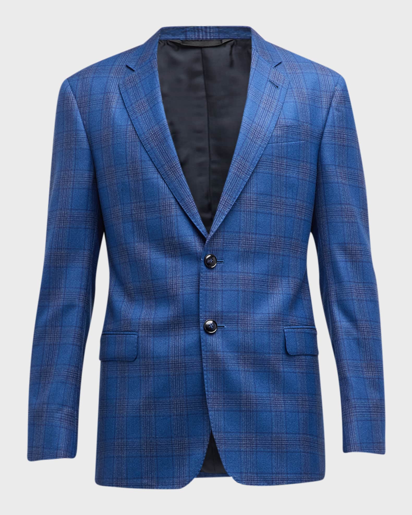 Armani Men's WoolCashmere Plaid Blazer Neiman Marcus