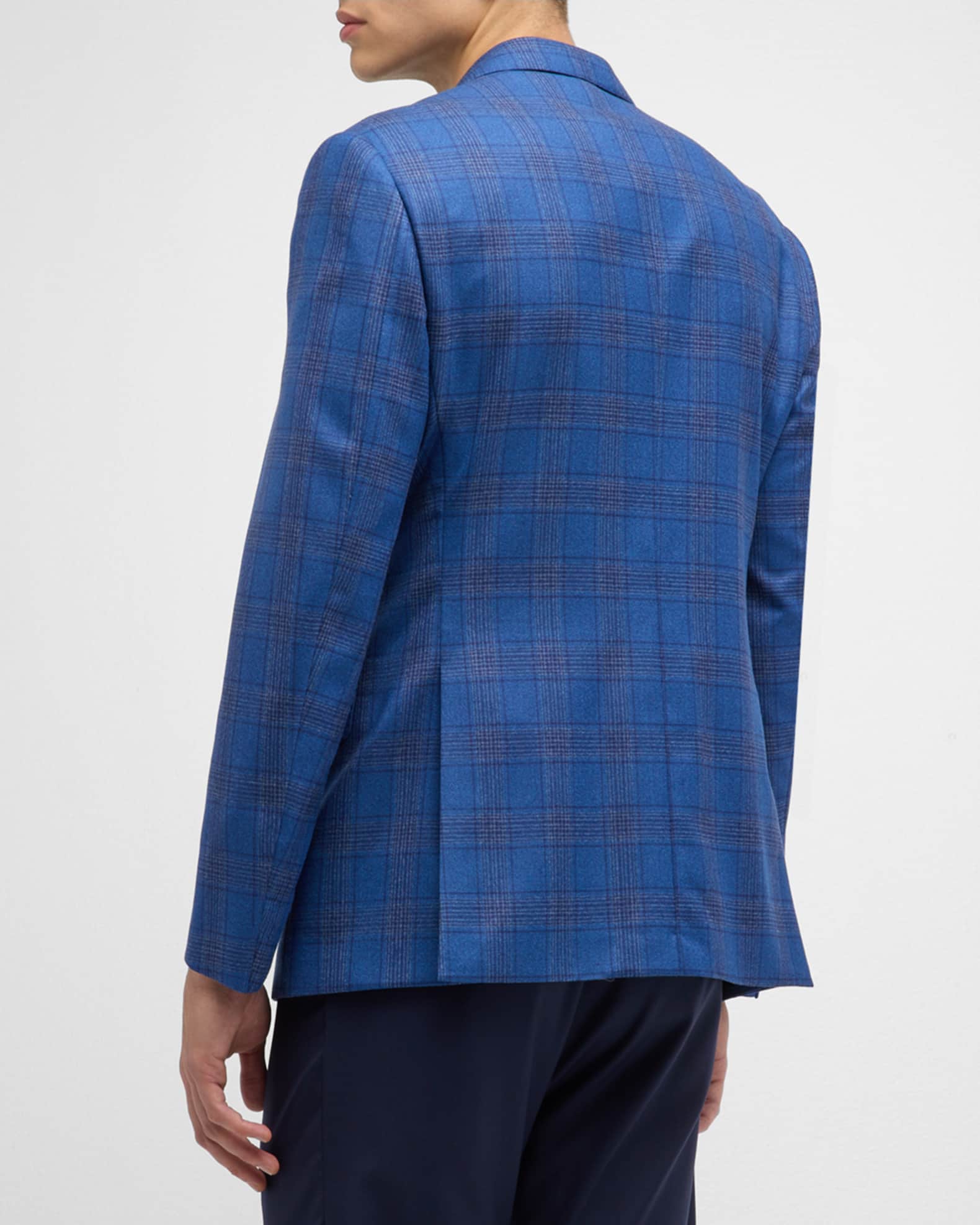 Armani Men's WoolCashmere Plaid Blazer Neiman Marcus