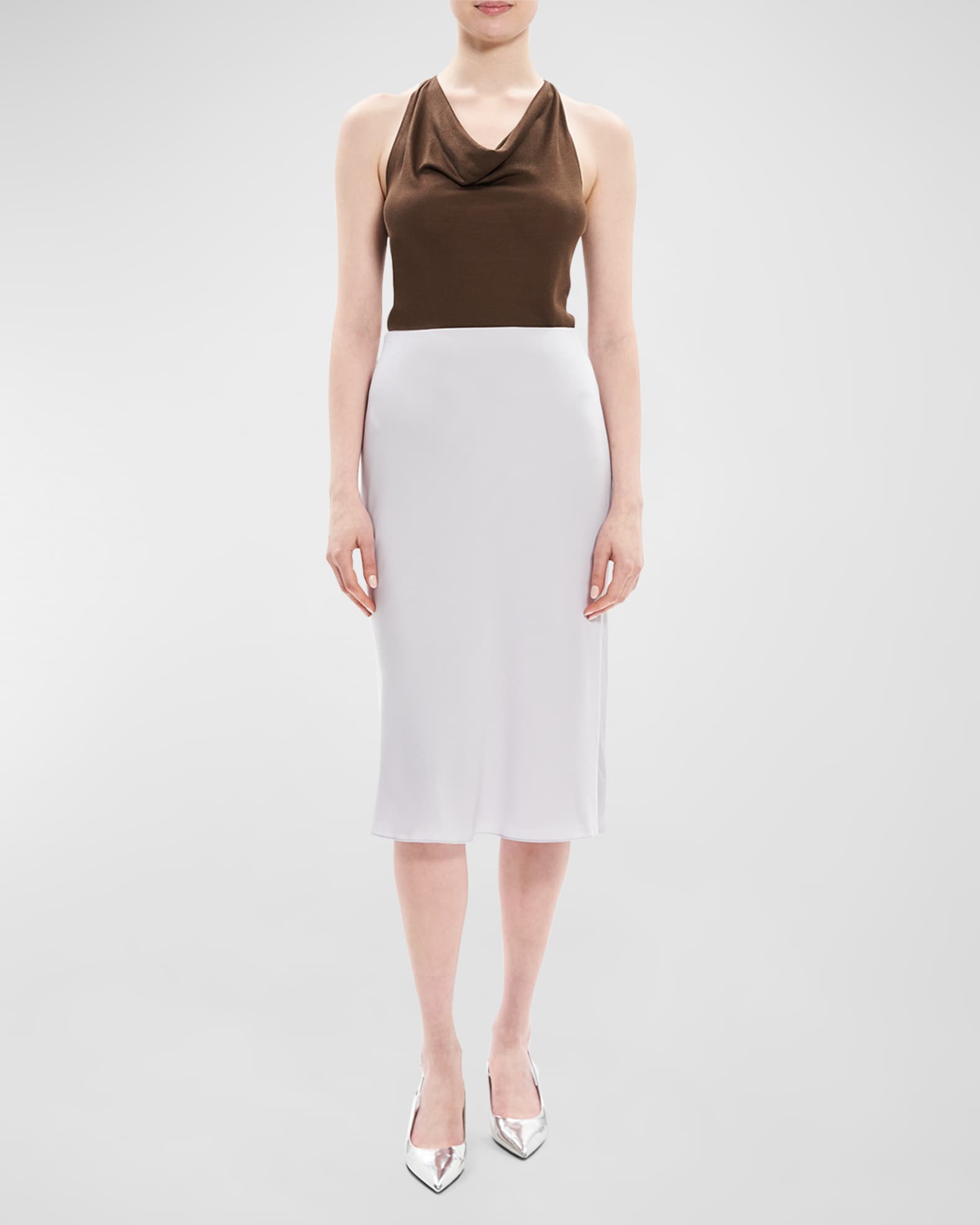 Silk Georgette Knee Length Slip Skirt