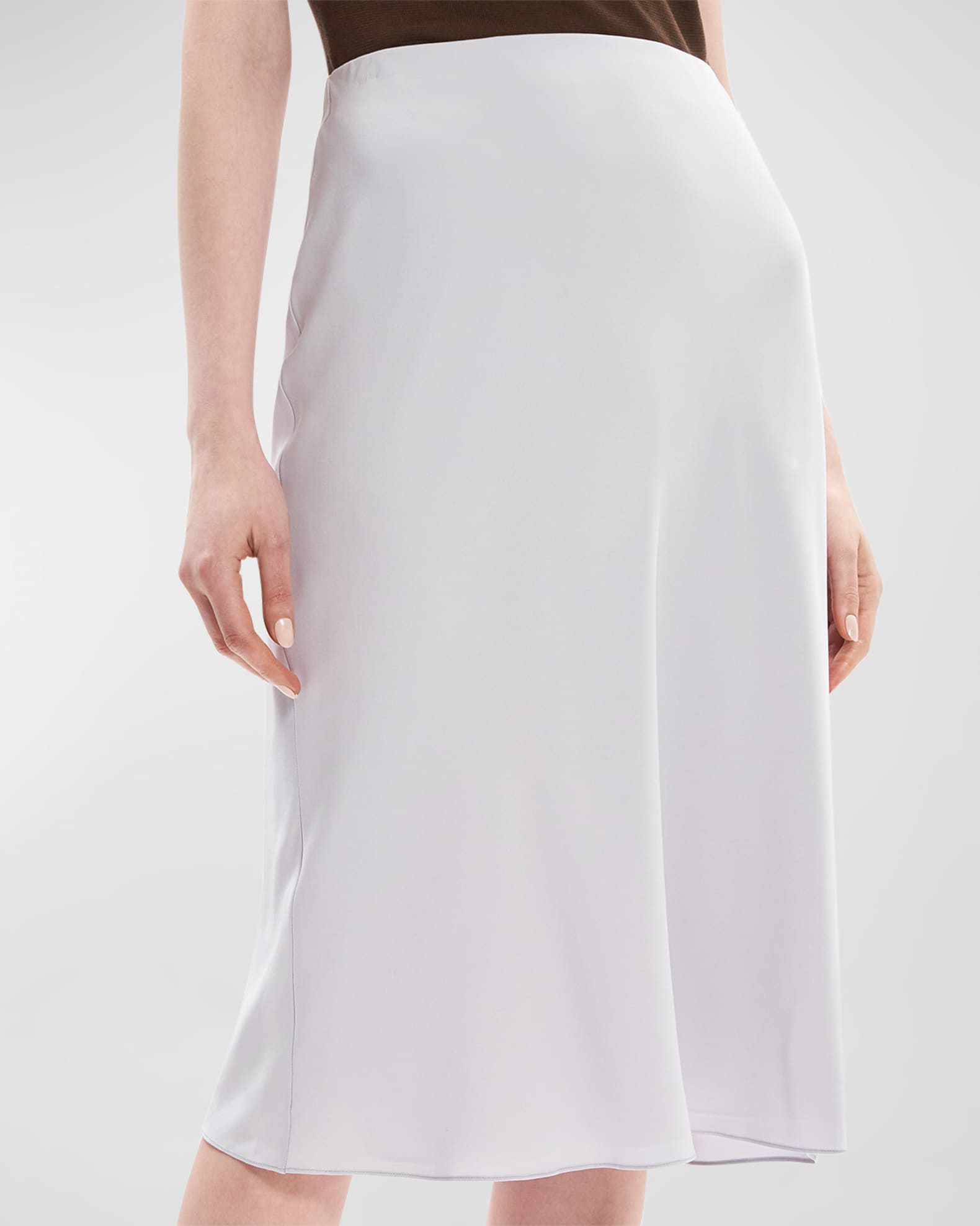 Theory Silk Georgette Knee Length Slip Skirt Neiman Marcus