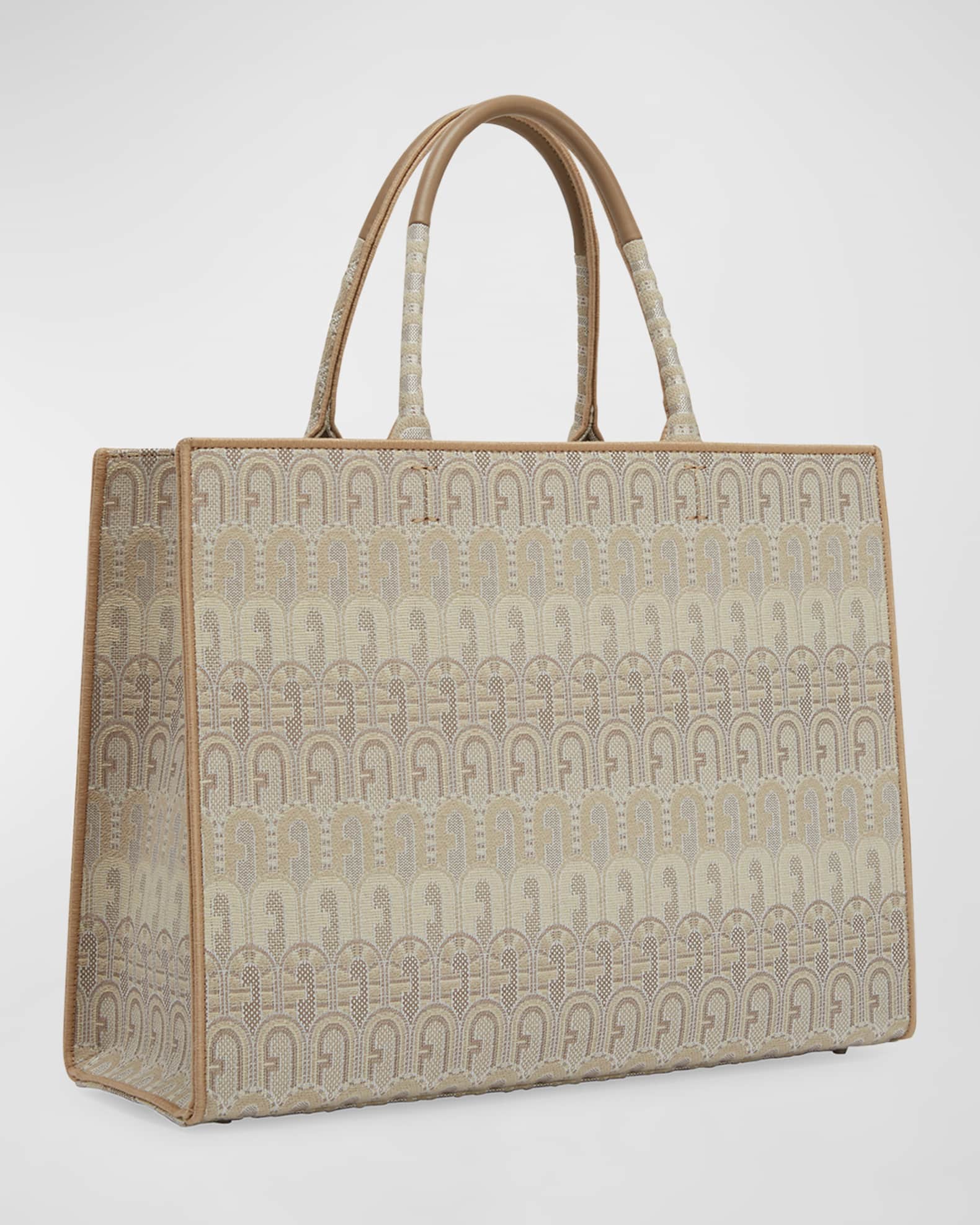 Furla Opportunity Large Arch Logo Jacquard Tote Bag | Neiman Marcus