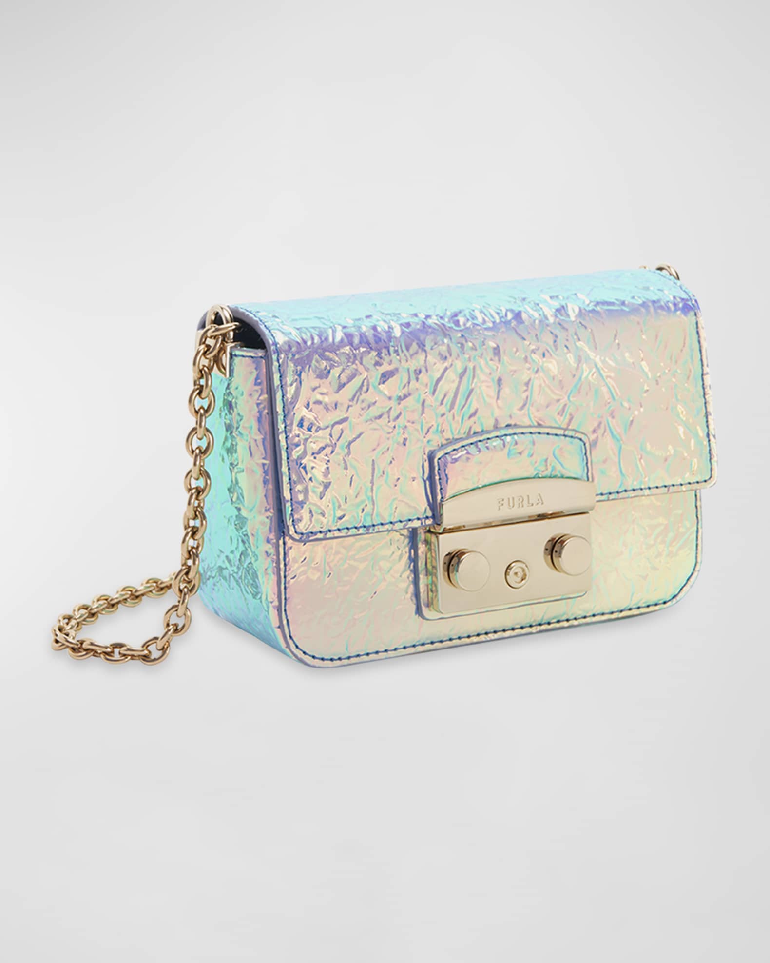 blaas gat Gelovige kleding stof Furla Metropolis Mini Iridescent Crackle Crossbody Bag | Neiman Marcus