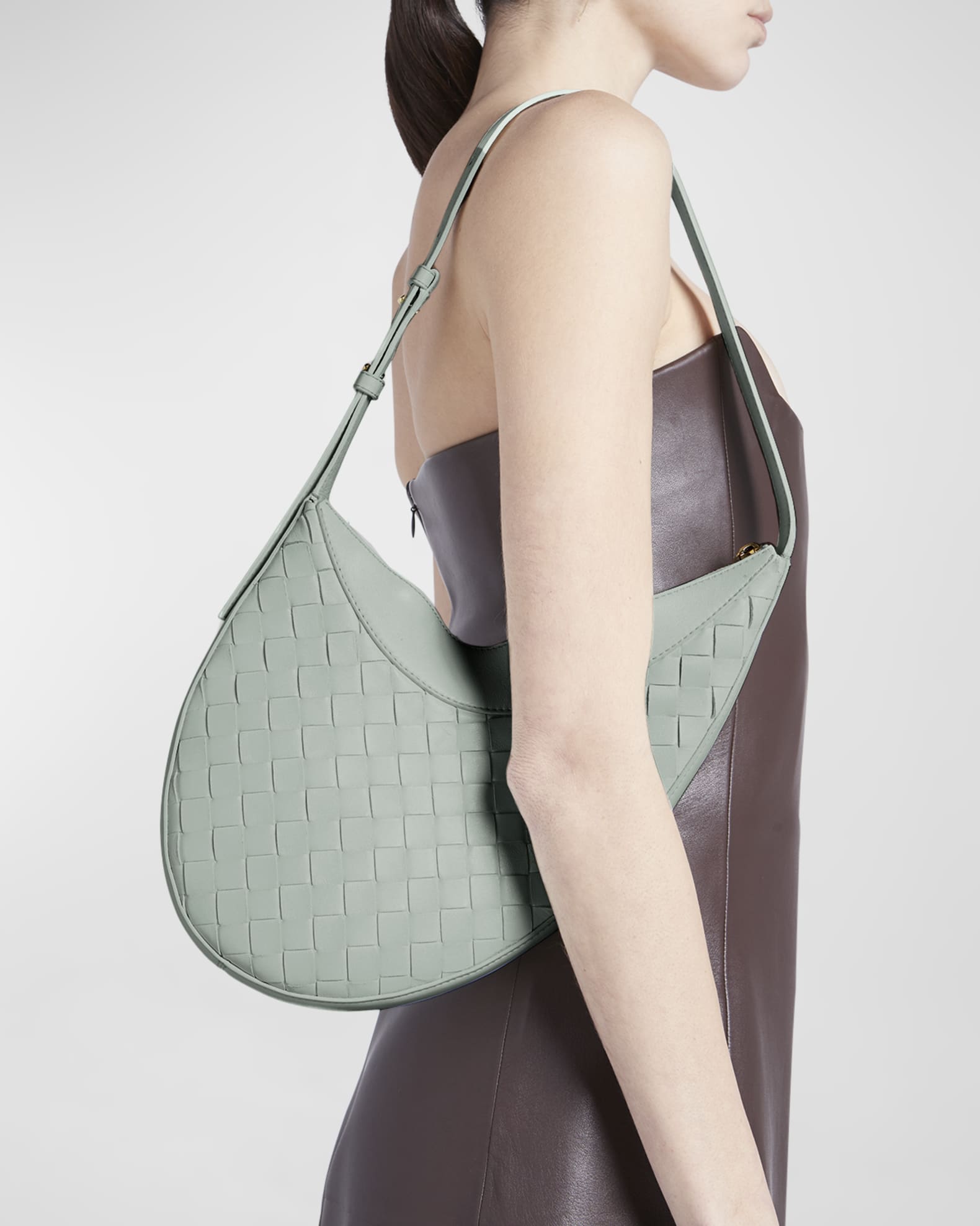 Bottega Veneta Intrecciato Nodini Bag - Brown Shoulder Bags, Handbags -  BOT218398