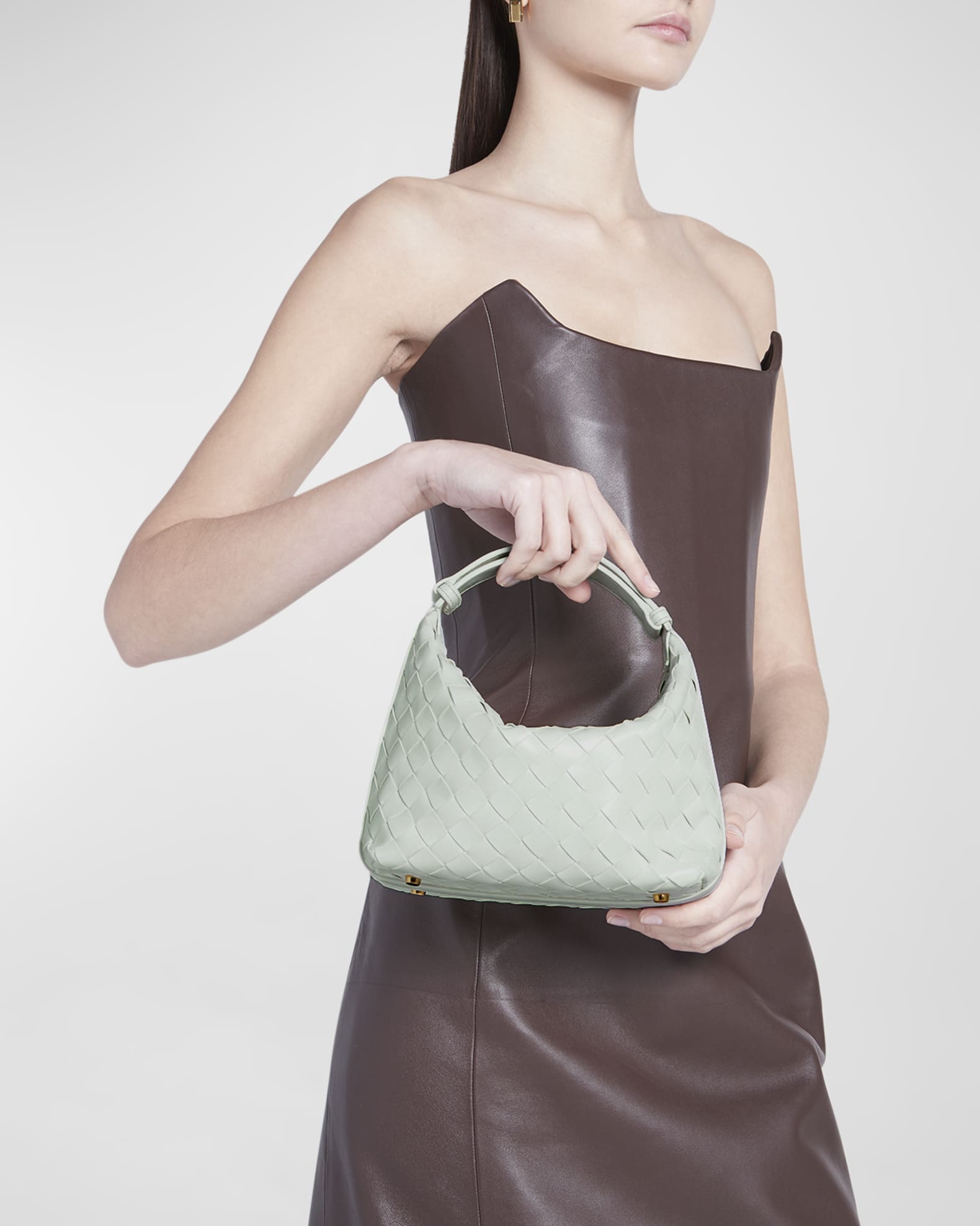 Bottega Veneta Mini Wallace Leather Shoulder Bag - Women's - Lamb Skin in  Black