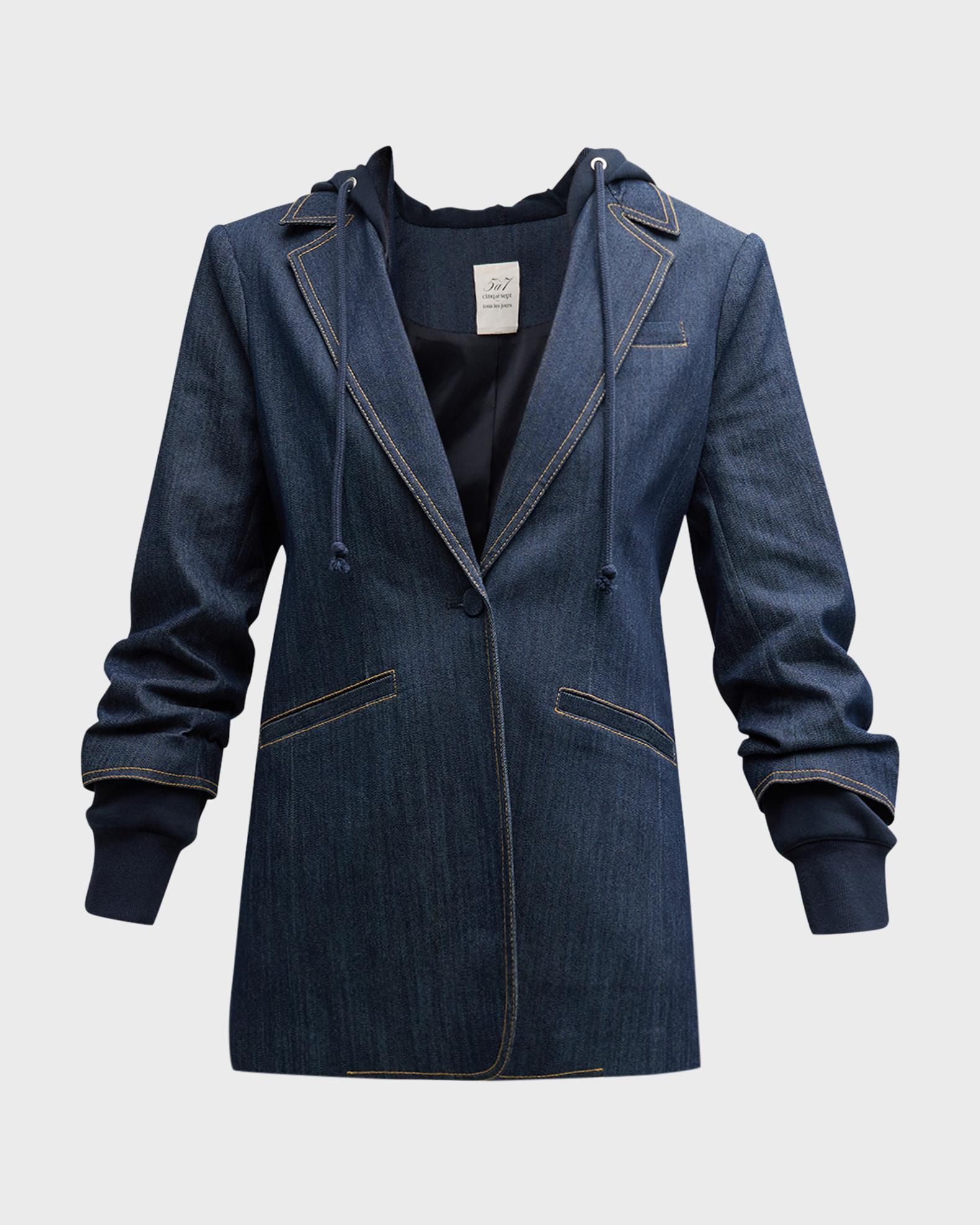 Cinq a Sept Hooded Khloe Jacket - Plaster/White