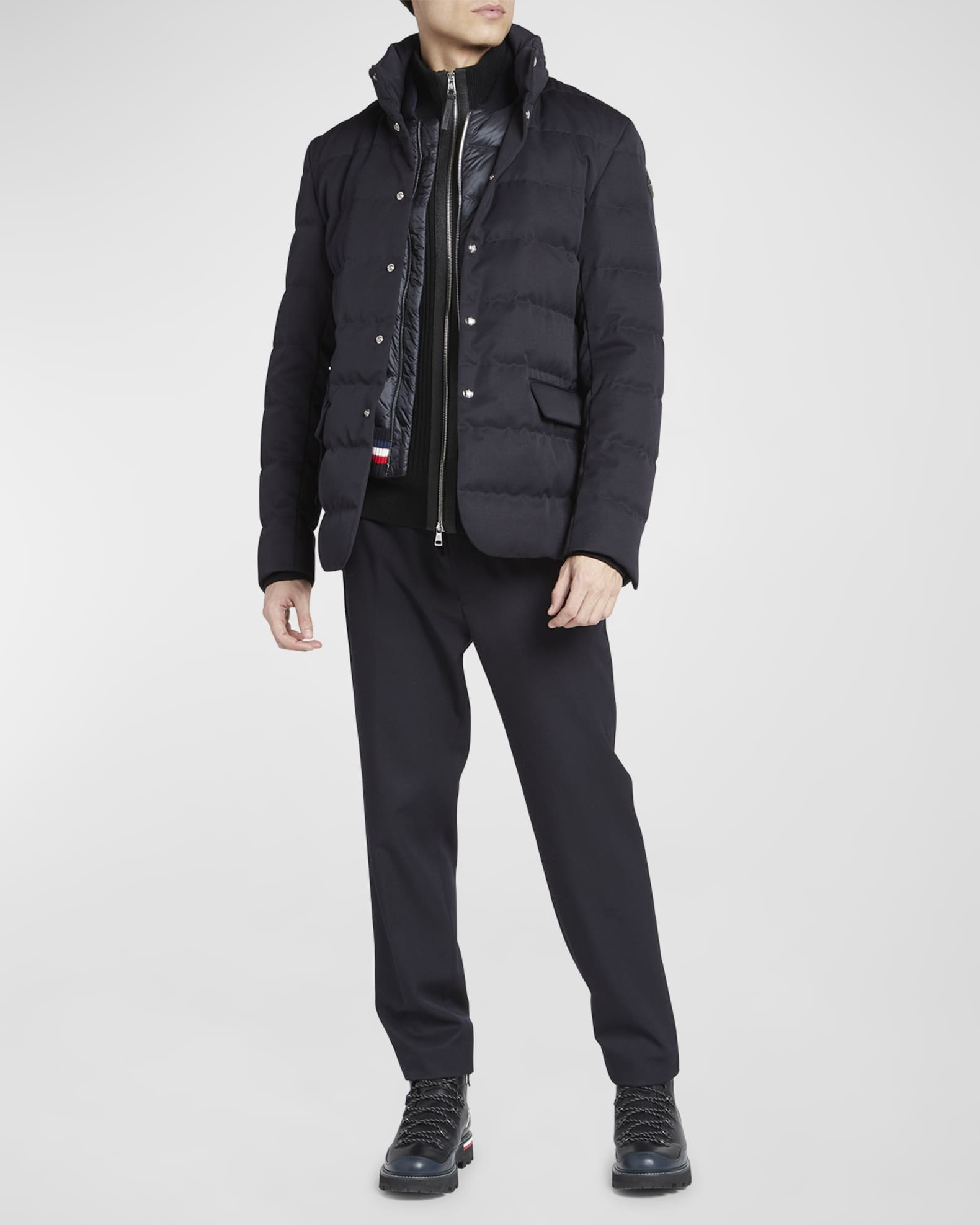 【MONCLER】Piumino corto reversibile Brissacパッドジャケット Beige Brissac Reversible Short Padded Jacket - Short Down