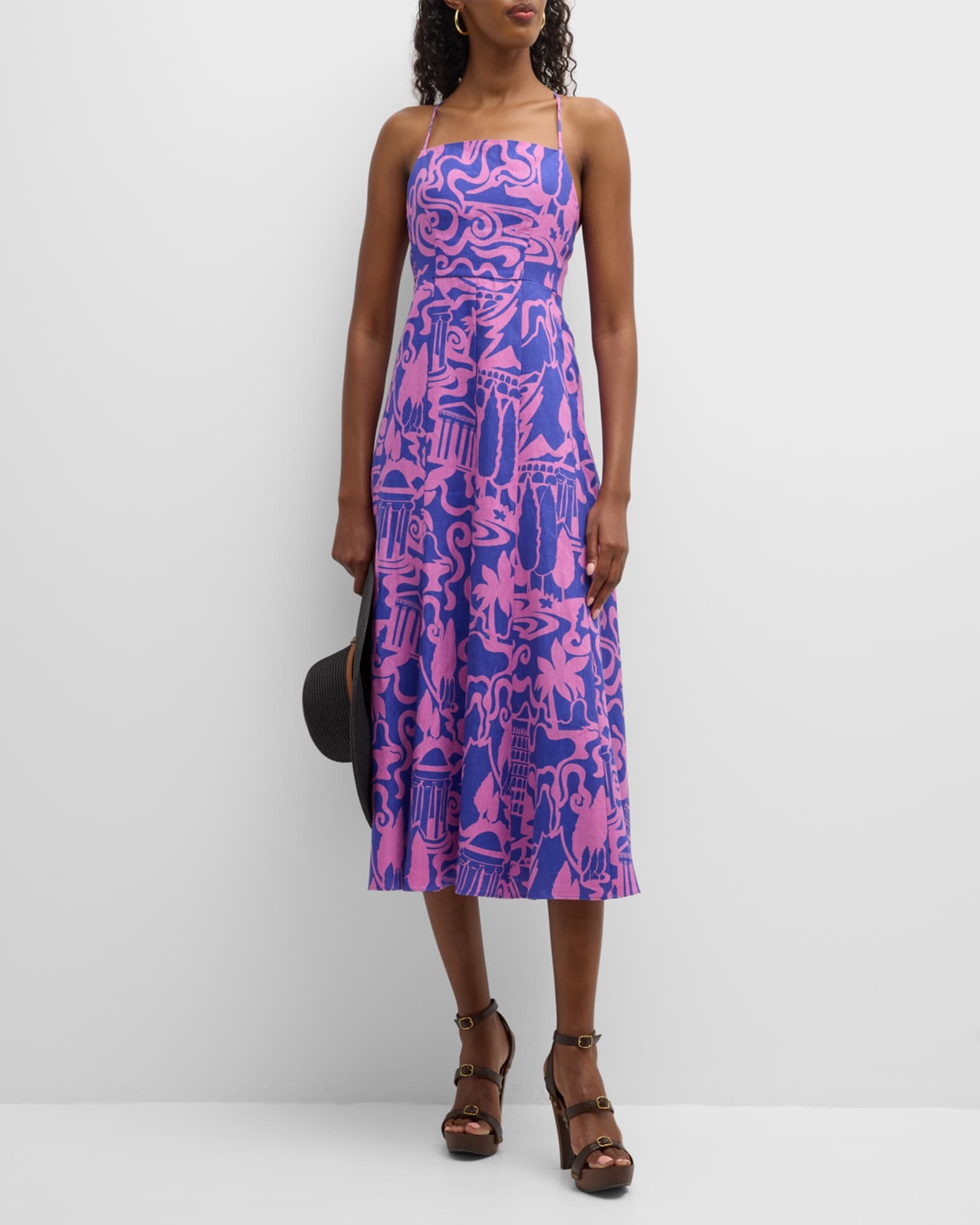 Mara Hoffman Verona Criss Cross Two Tone Hemp Midi Dress Neiman