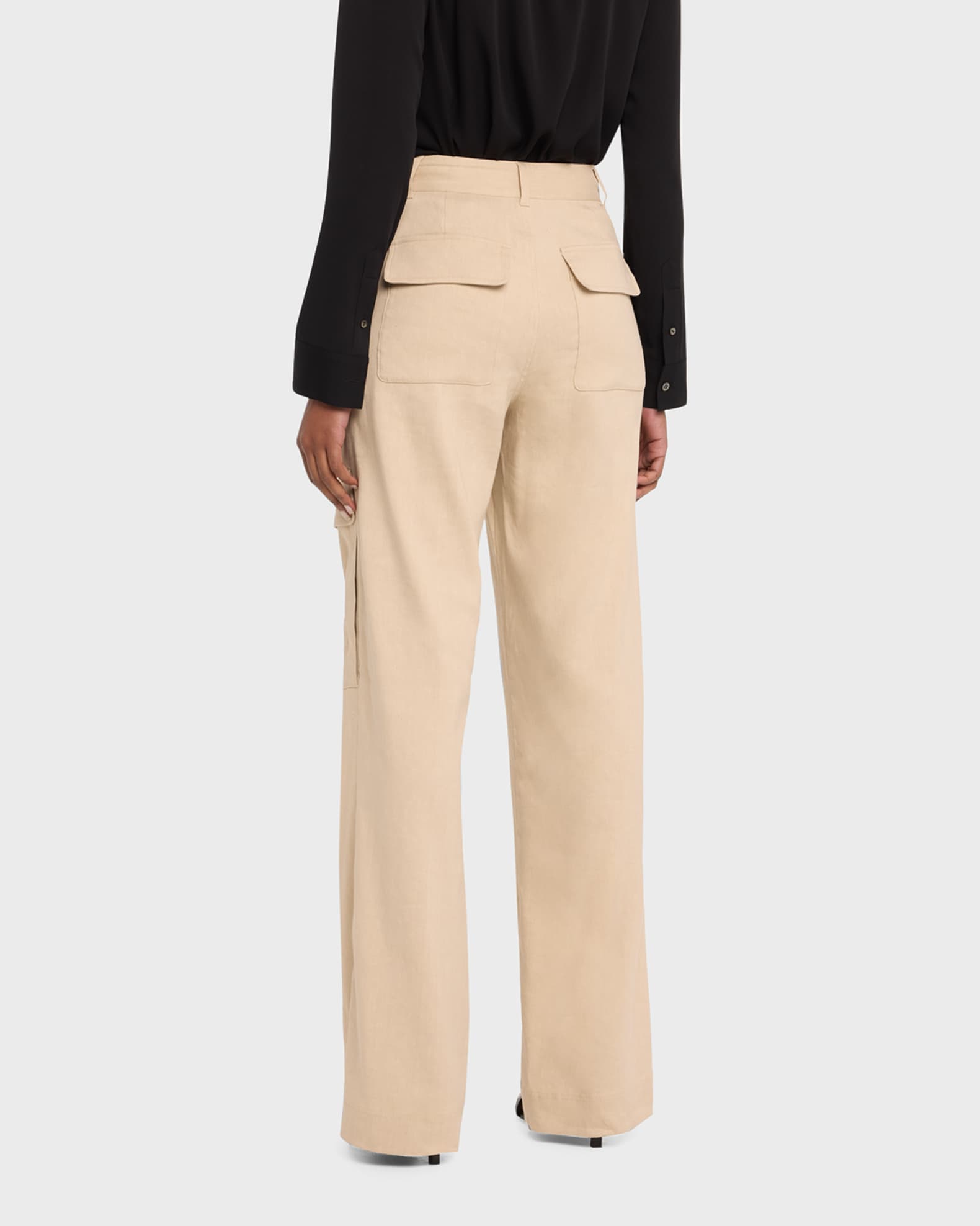 FRAME Linen-Blend Cargo Pants | Neiman Marcus