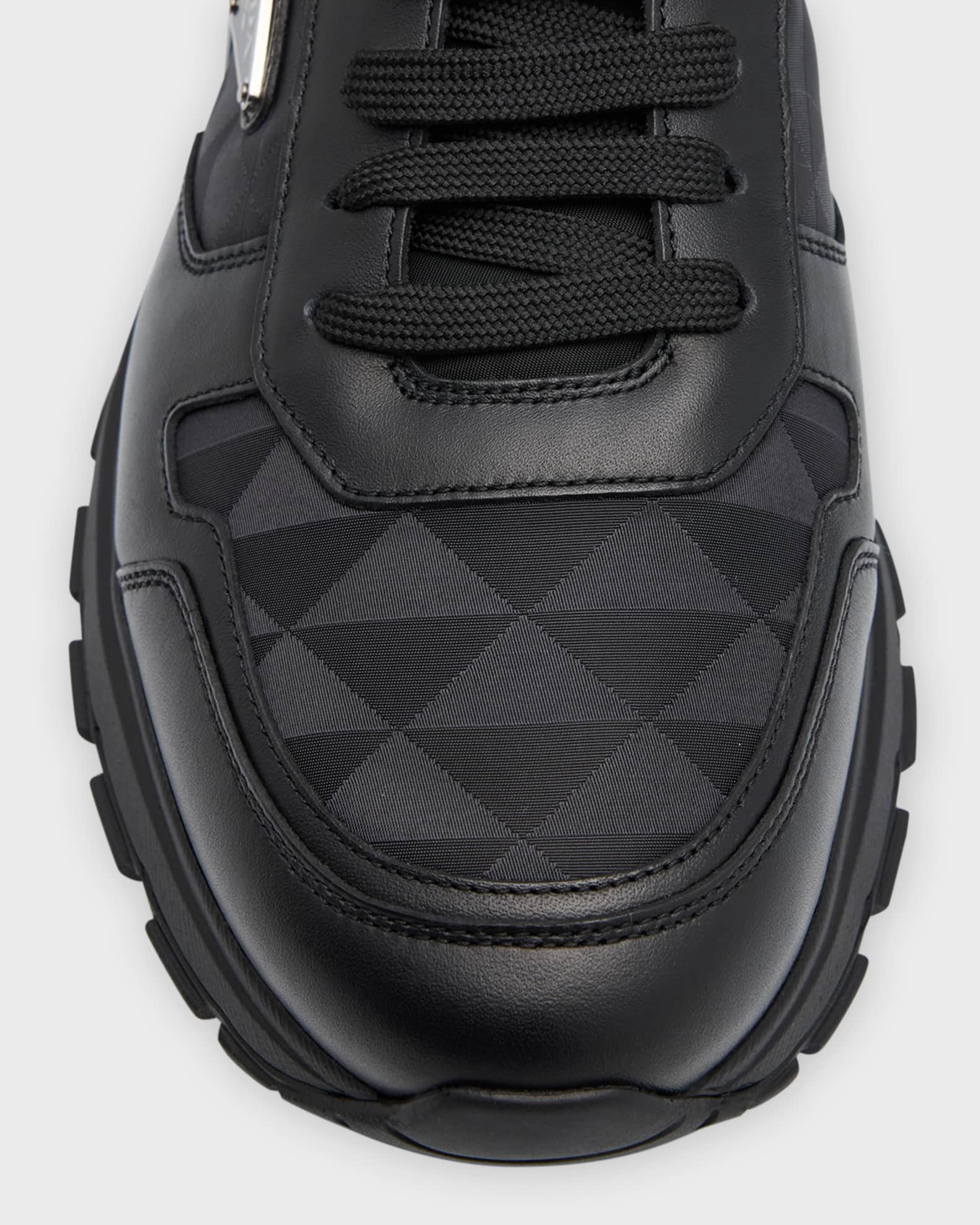 PRADA ●トライアングルロゴ PRAx エボリューション スニーカー Prada Men's Prax Triangle Logo Runner Sneakers | Neiman Marcus