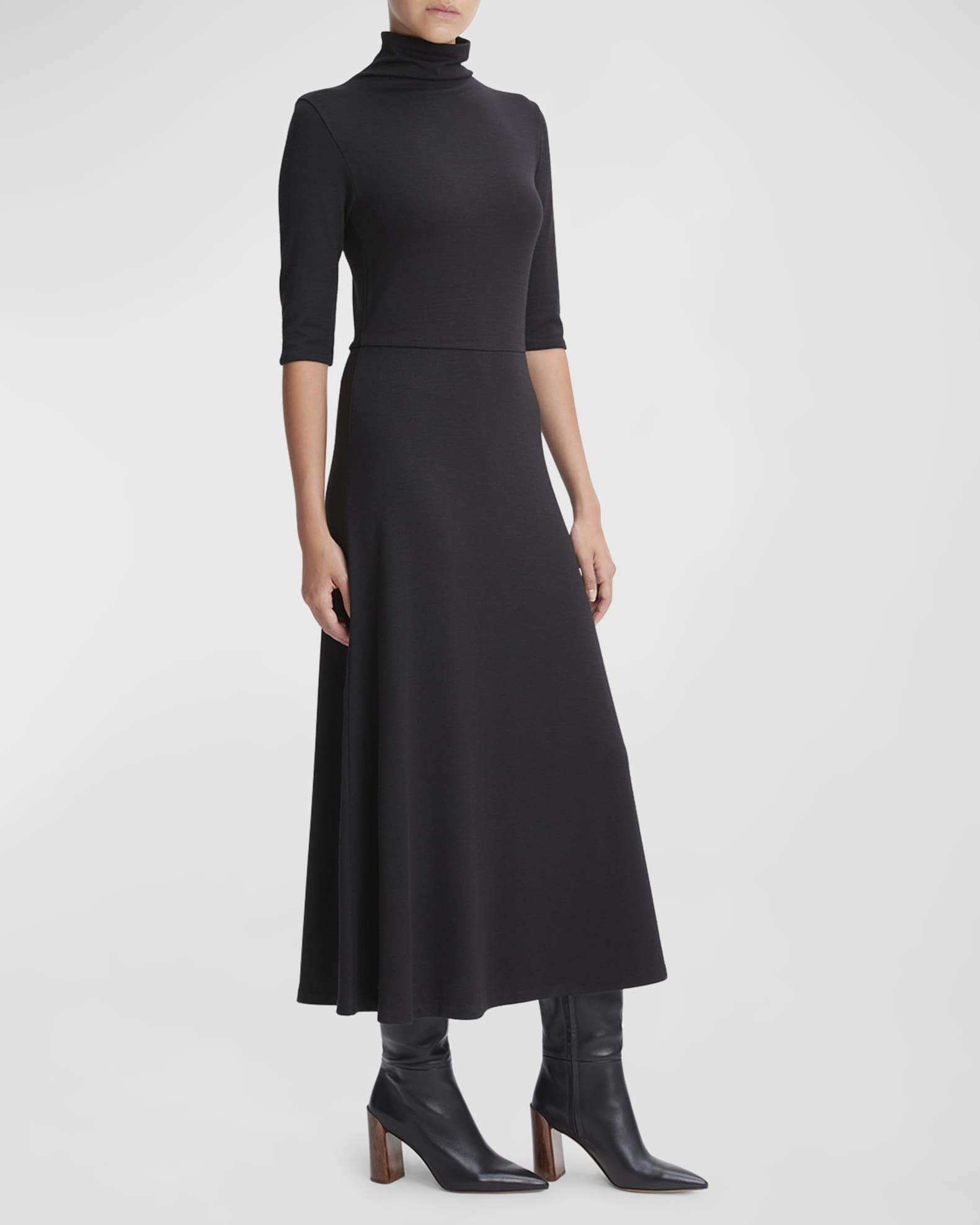 Black turtleneck dress midi sales