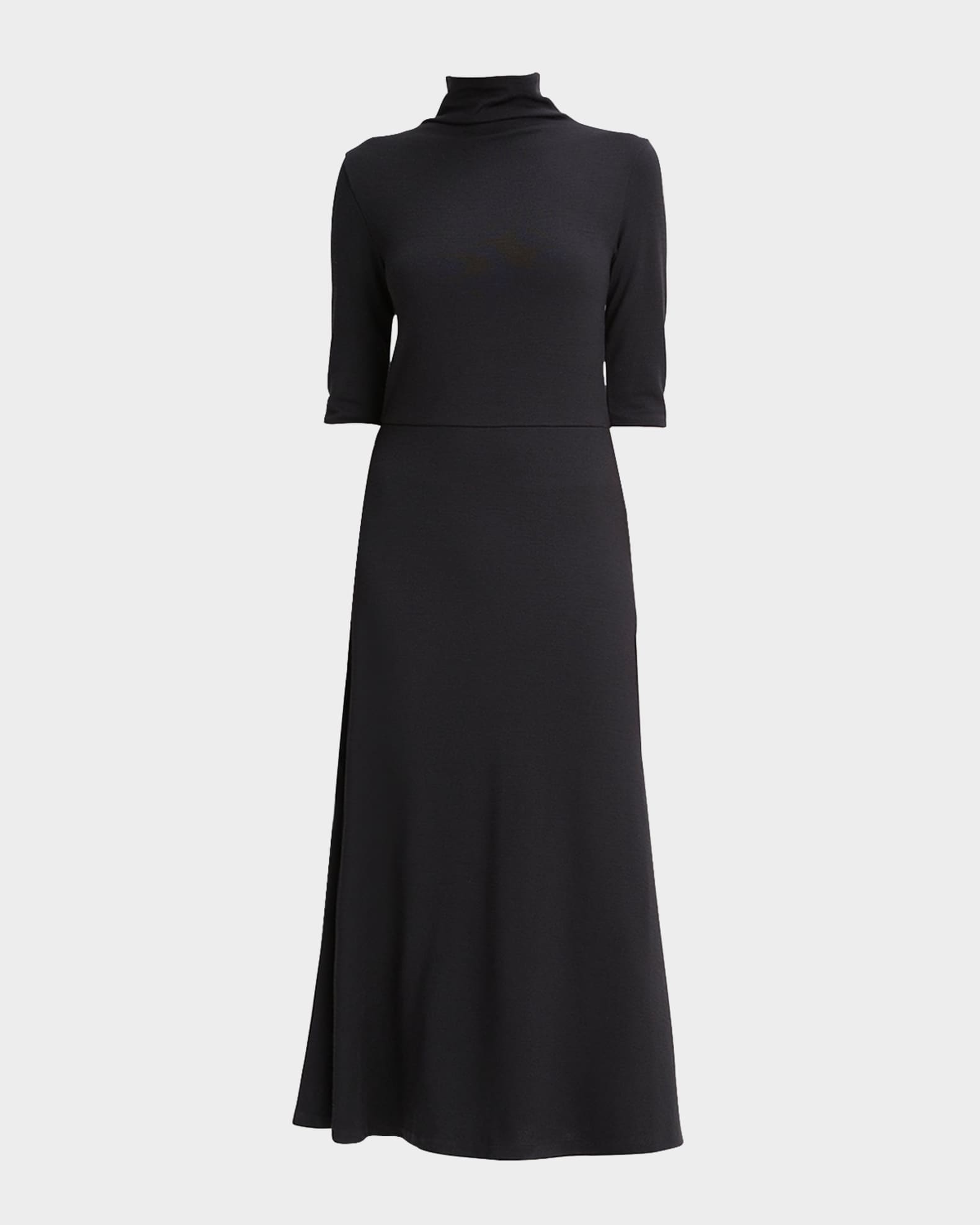 Vince Elbow-Sleeve Turtleneck Midi Dress | Neiman Marcus