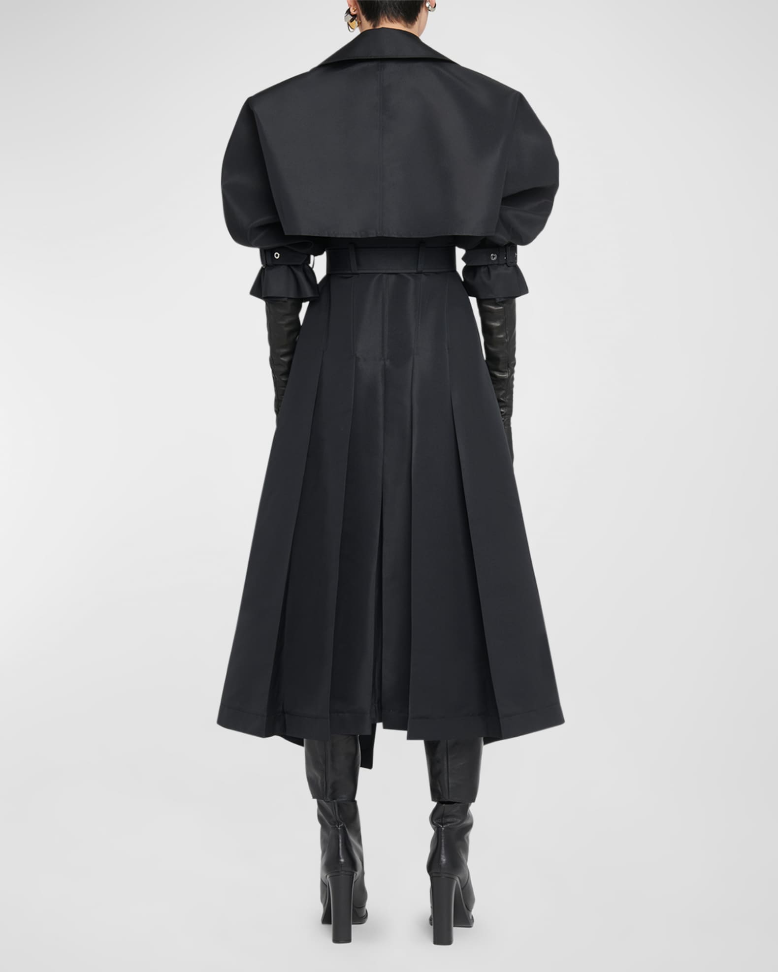 Alexander McQueen Pleated Belted Trench Coat | Neiman Marcus