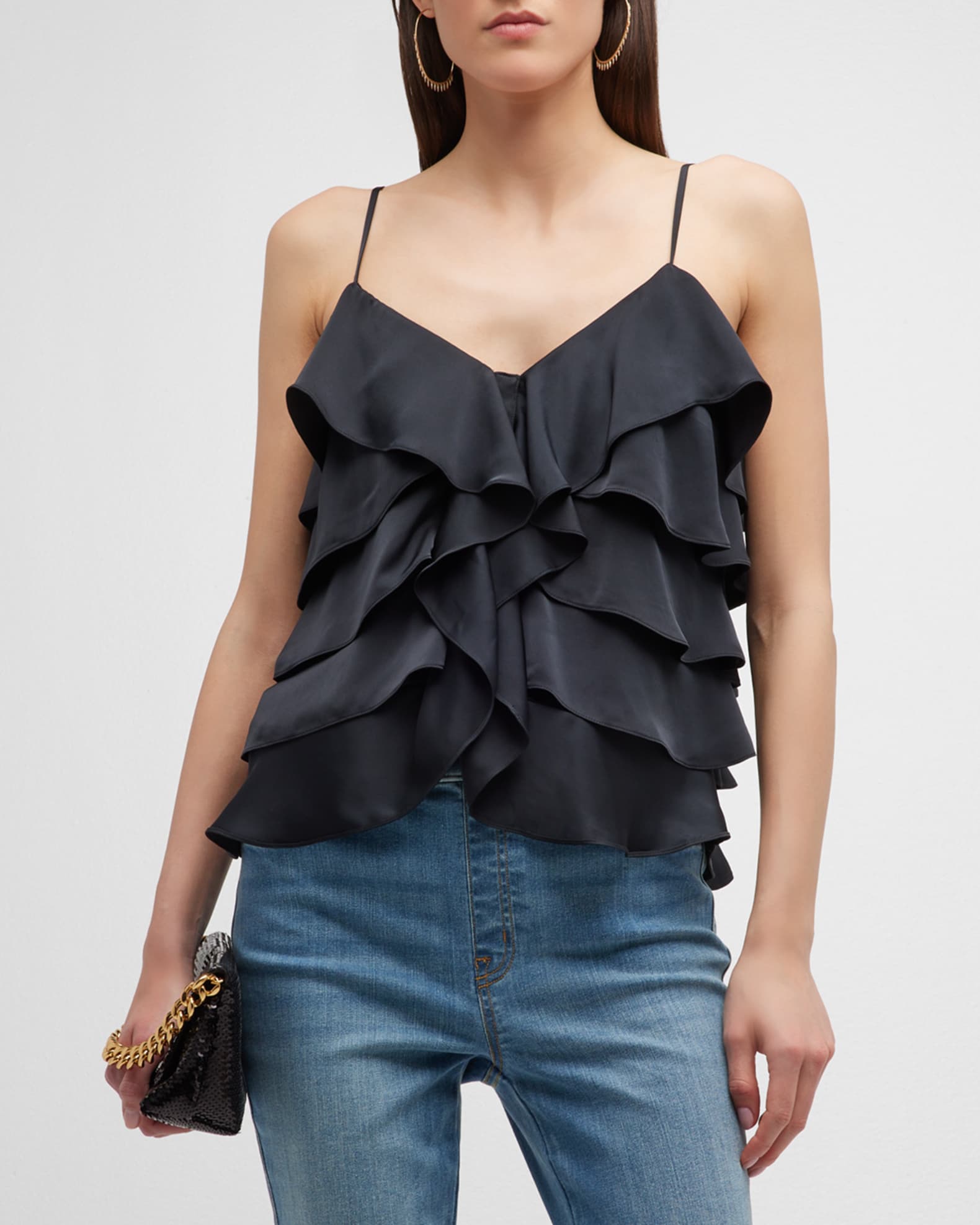 Ramy Brook Kristen Ruffle Tank Top | Neiman Marcus