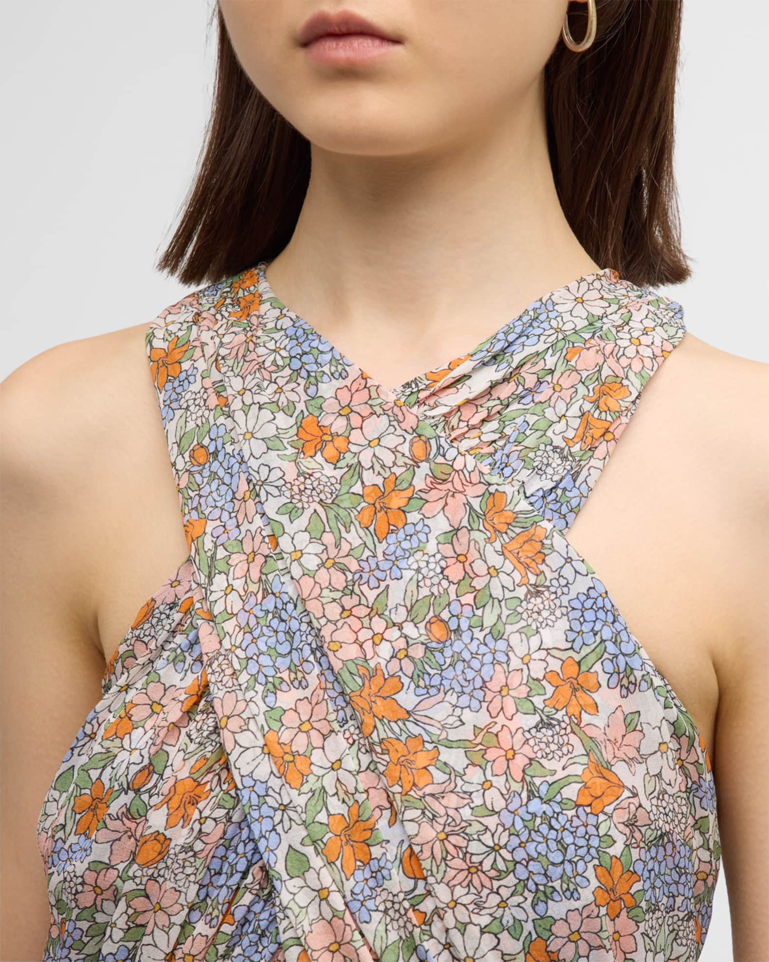 Veronica Beard Florencia Floral Crisscross ALine Maxi Dress Neiman