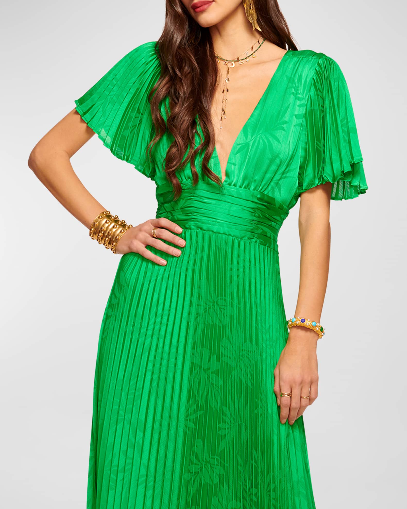 Ramy Brook Larissa Pleated Satin Handkerchief Dress Neiman Marcus