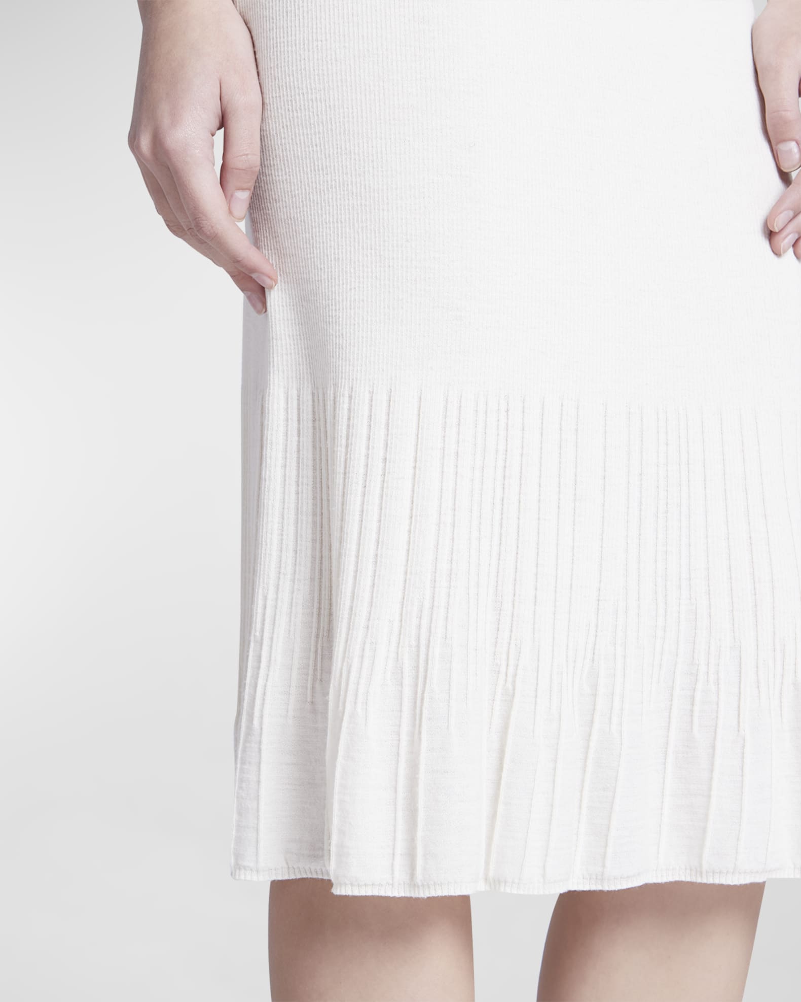 Bottega Veneta Wool Midi Skirt with Ribbed Underpinning | Neiman Marcus