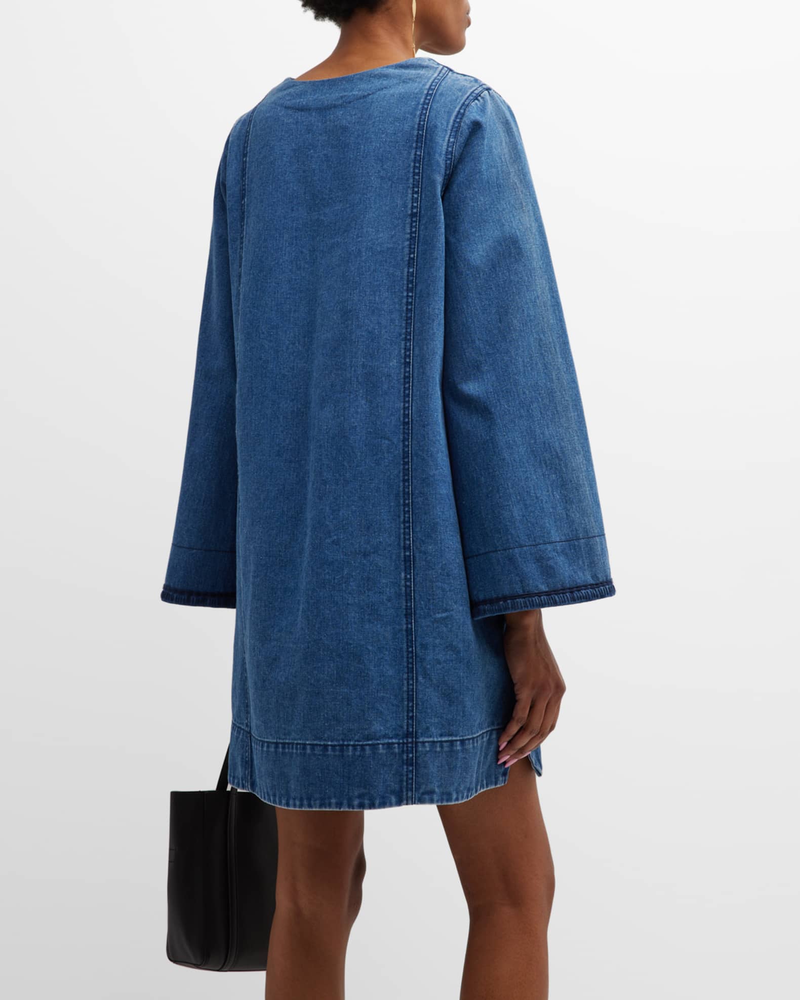 Merlette Charme Embroidered Denim Mini Dress | Neiman Marcus