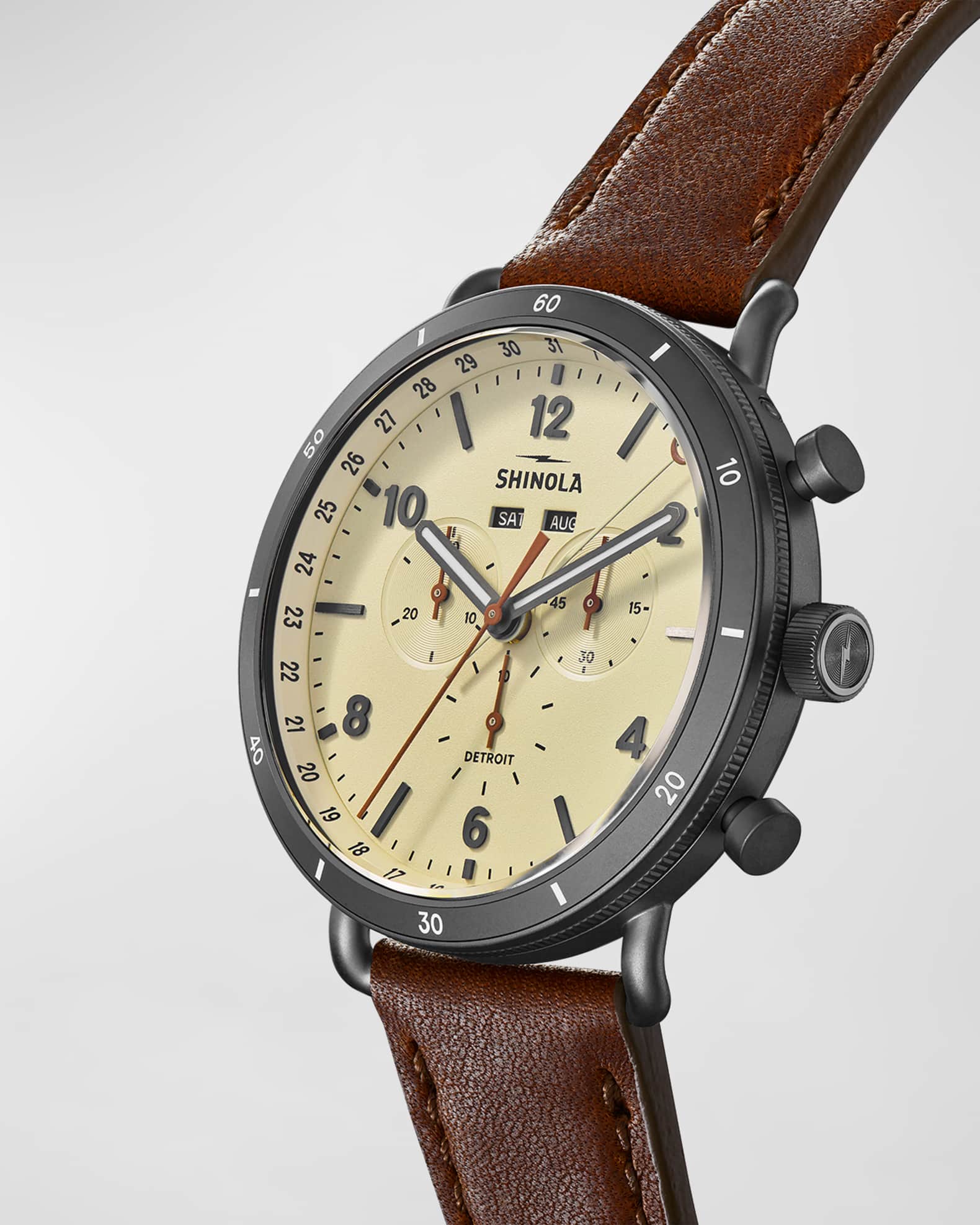 Men's Canfield Sport Leather Strap Watch, 45mm 1