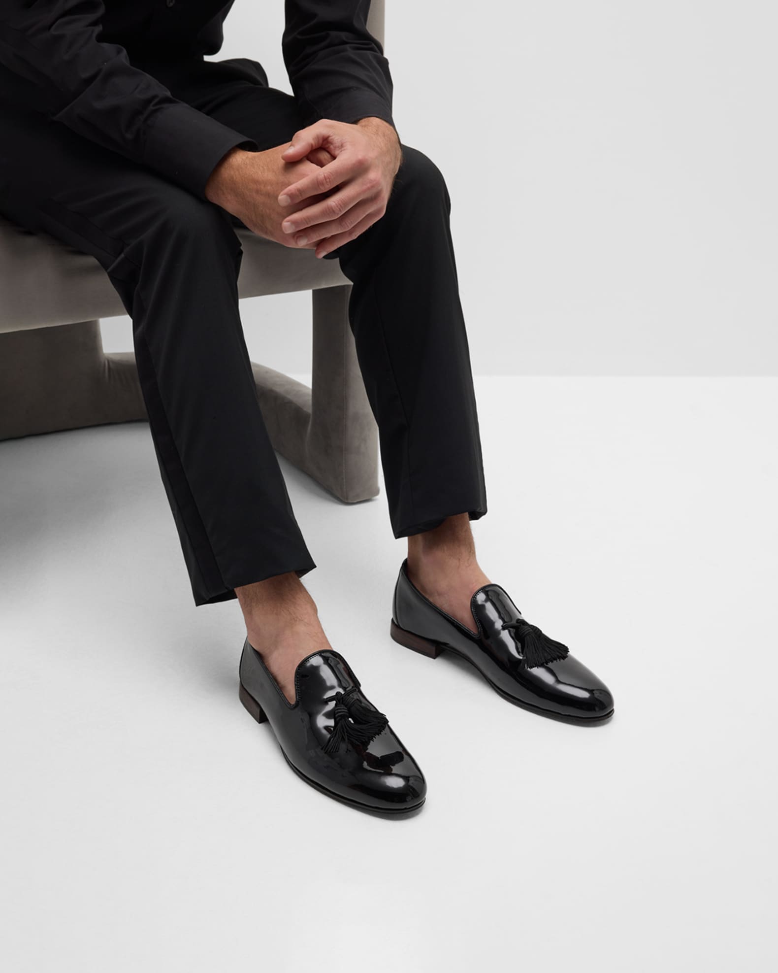 Men s Patent Leather Tassel Loafers