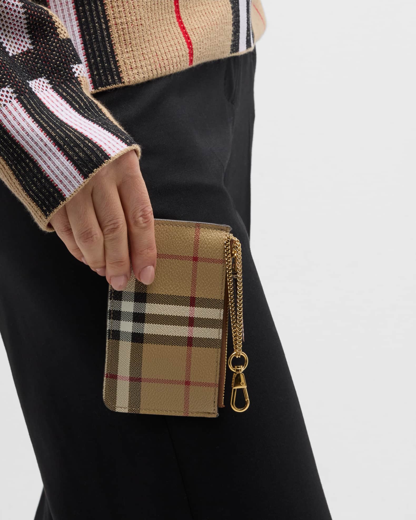 Burberry Kelbrook Check Zip Wallet Neiman Marcus