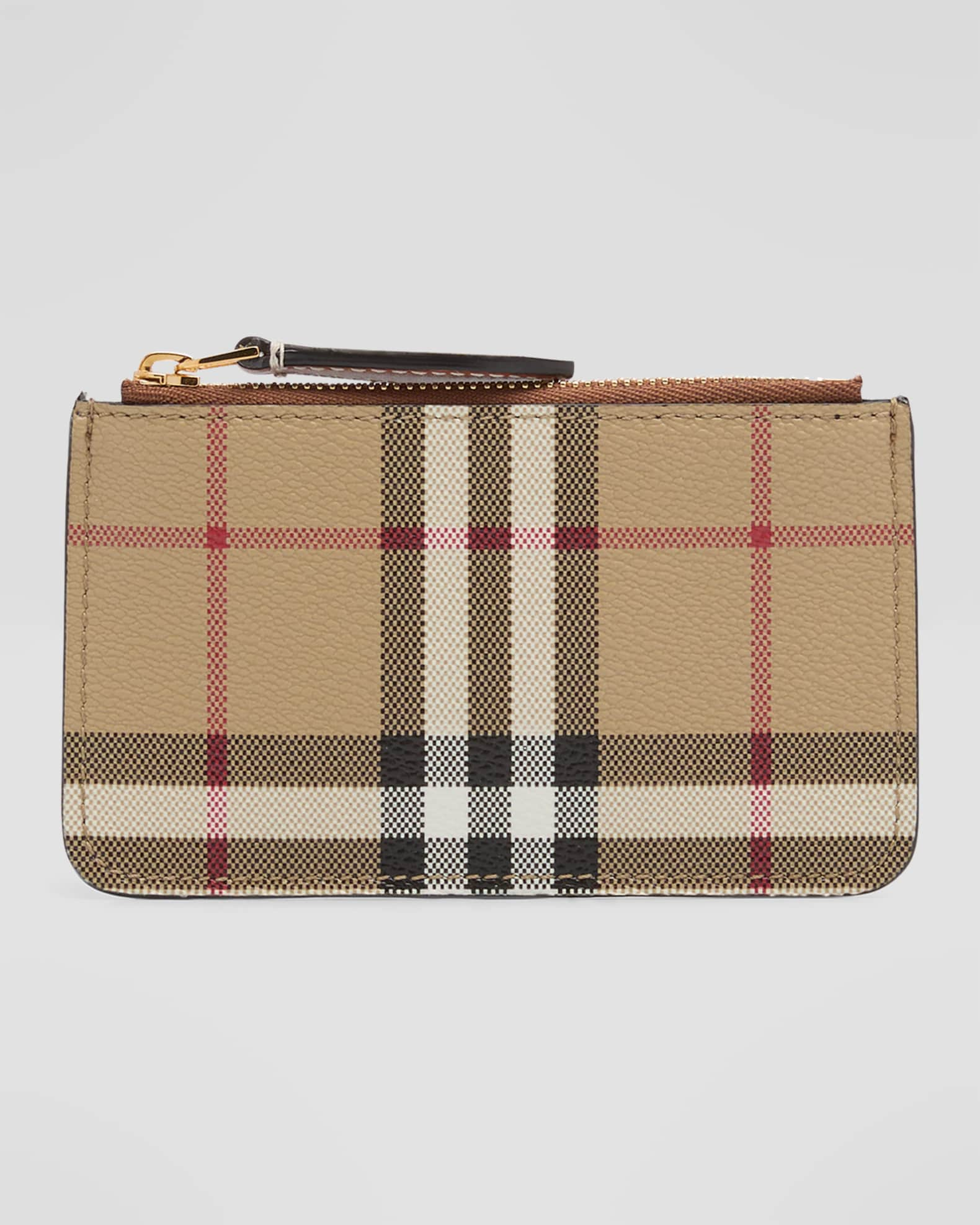 Burberry Women's Leather Zip Check Wallet