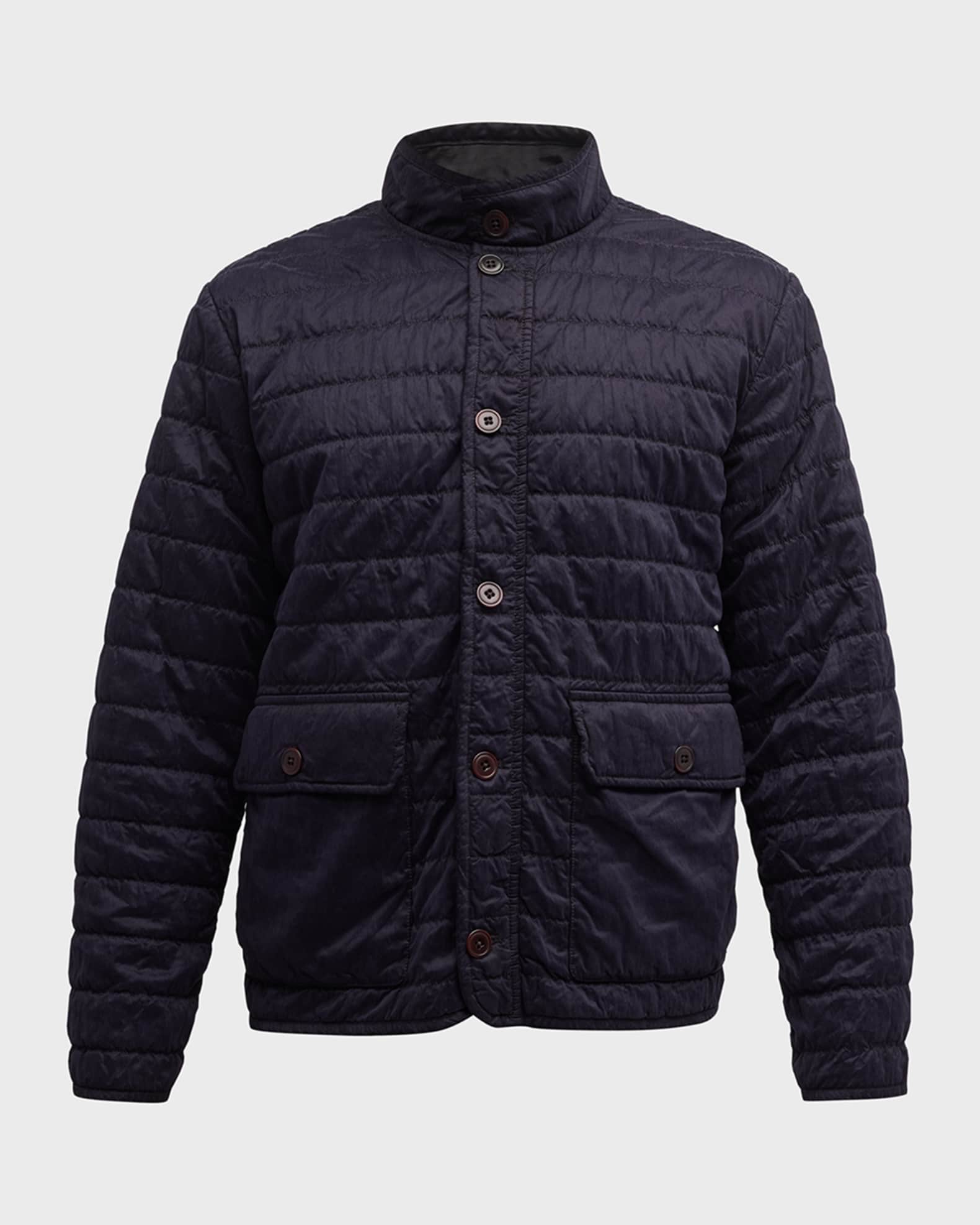 Peter Millar Men's Greenwich Quilted Bomber Jacket Neiman Marcus