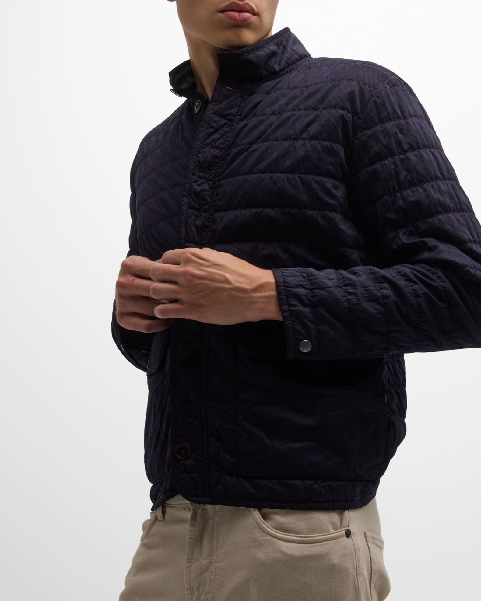 Peter Millar Men's Greenwich Quilted Bomber Jacket Neiman Marcus