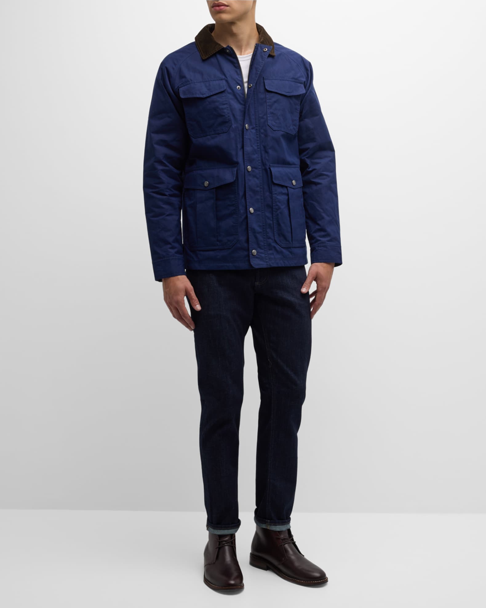 Peter Millar Men's Waxed Cotton Field Jacket Neiman Marcus