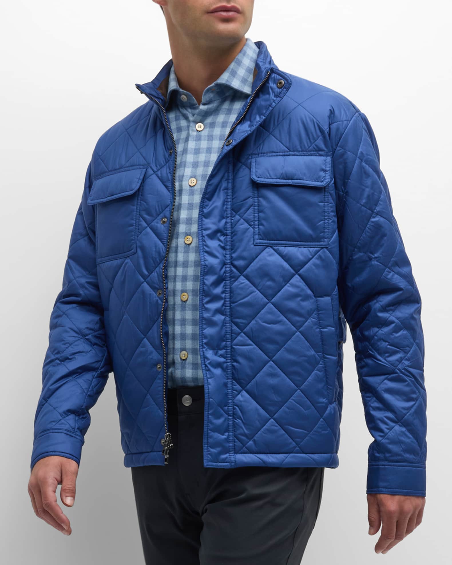Peter Millar Men's Norfolk Quilted Bomber Jacket Neiman Marcus