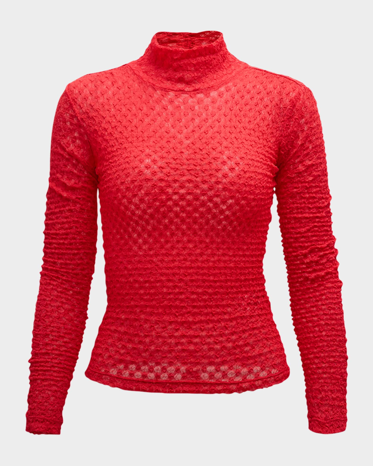 Red lace turtleneck on sale