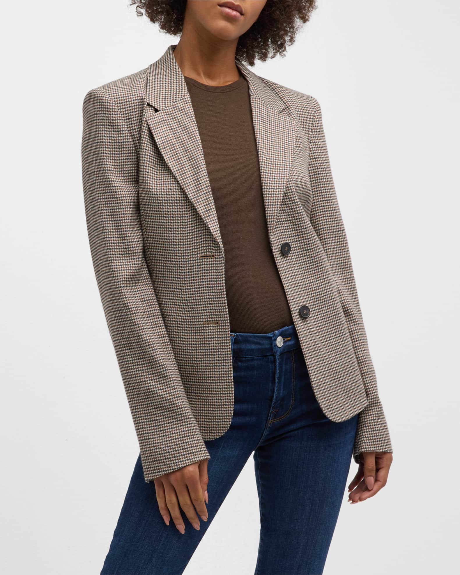 FRAME The Femme Houndstooth Blazer Neiman Marcus