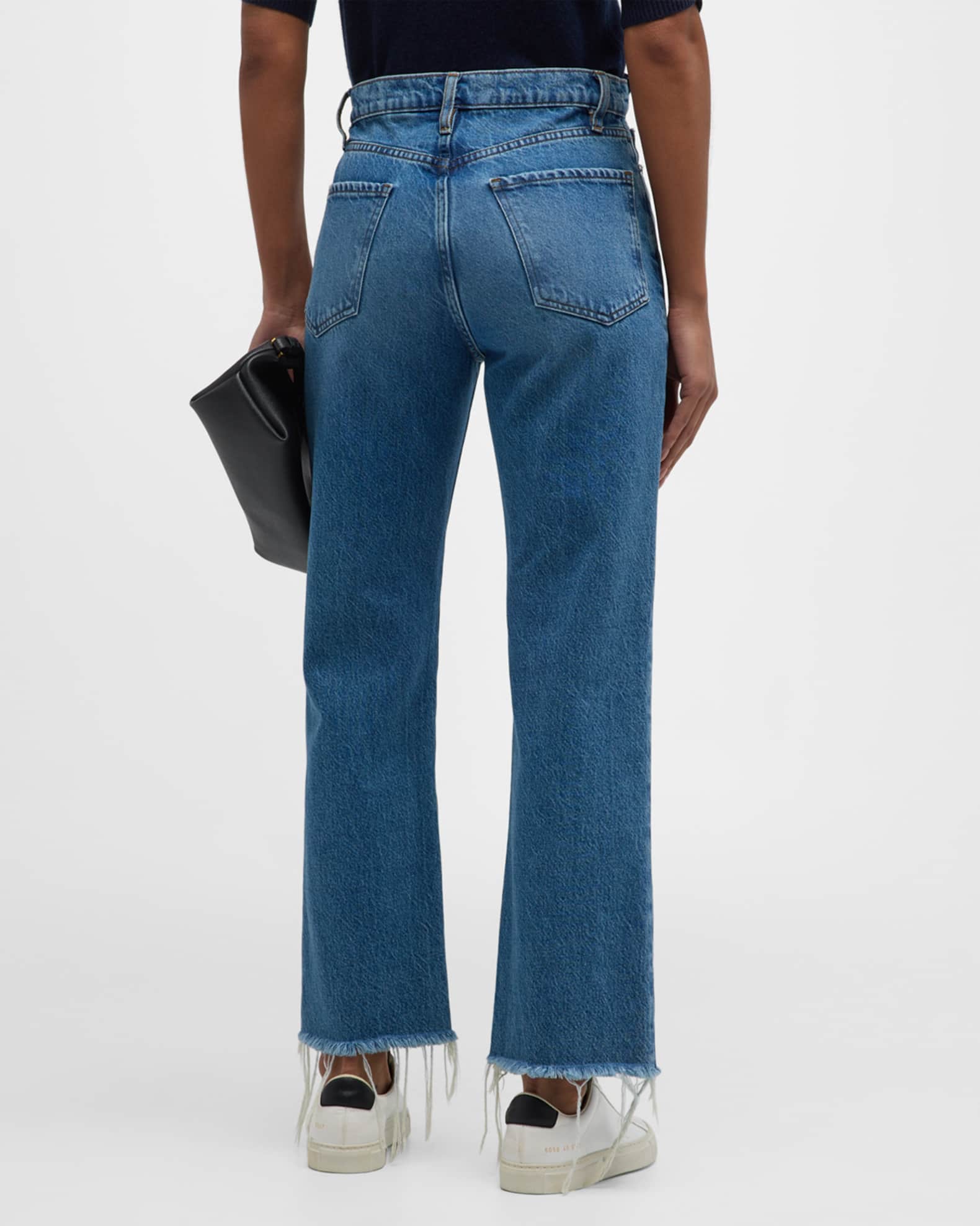 Le sylvie high waist raw new arrivals hem straight leg jeans