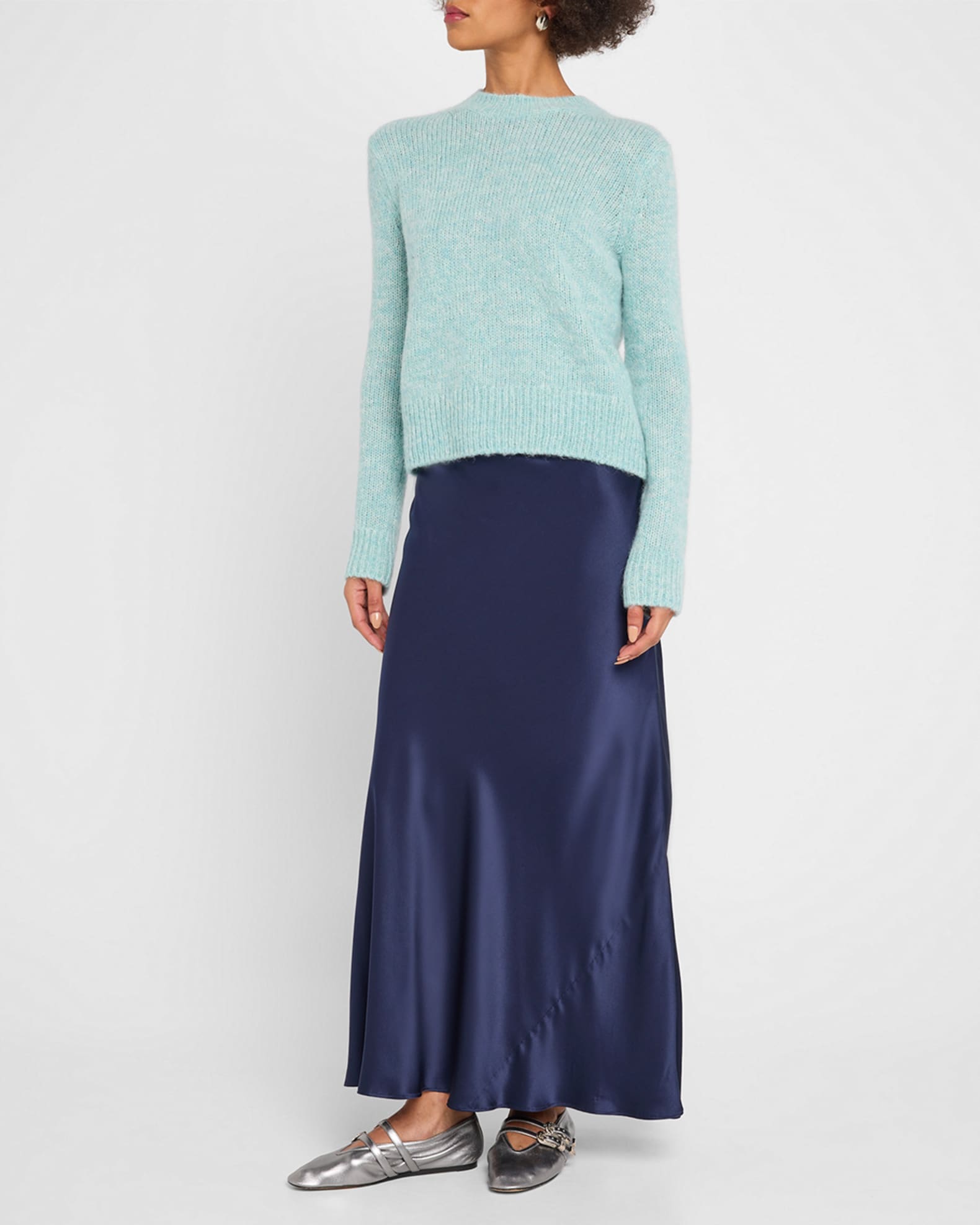 Multicolor Marled Wool Crewneck Sweater 1