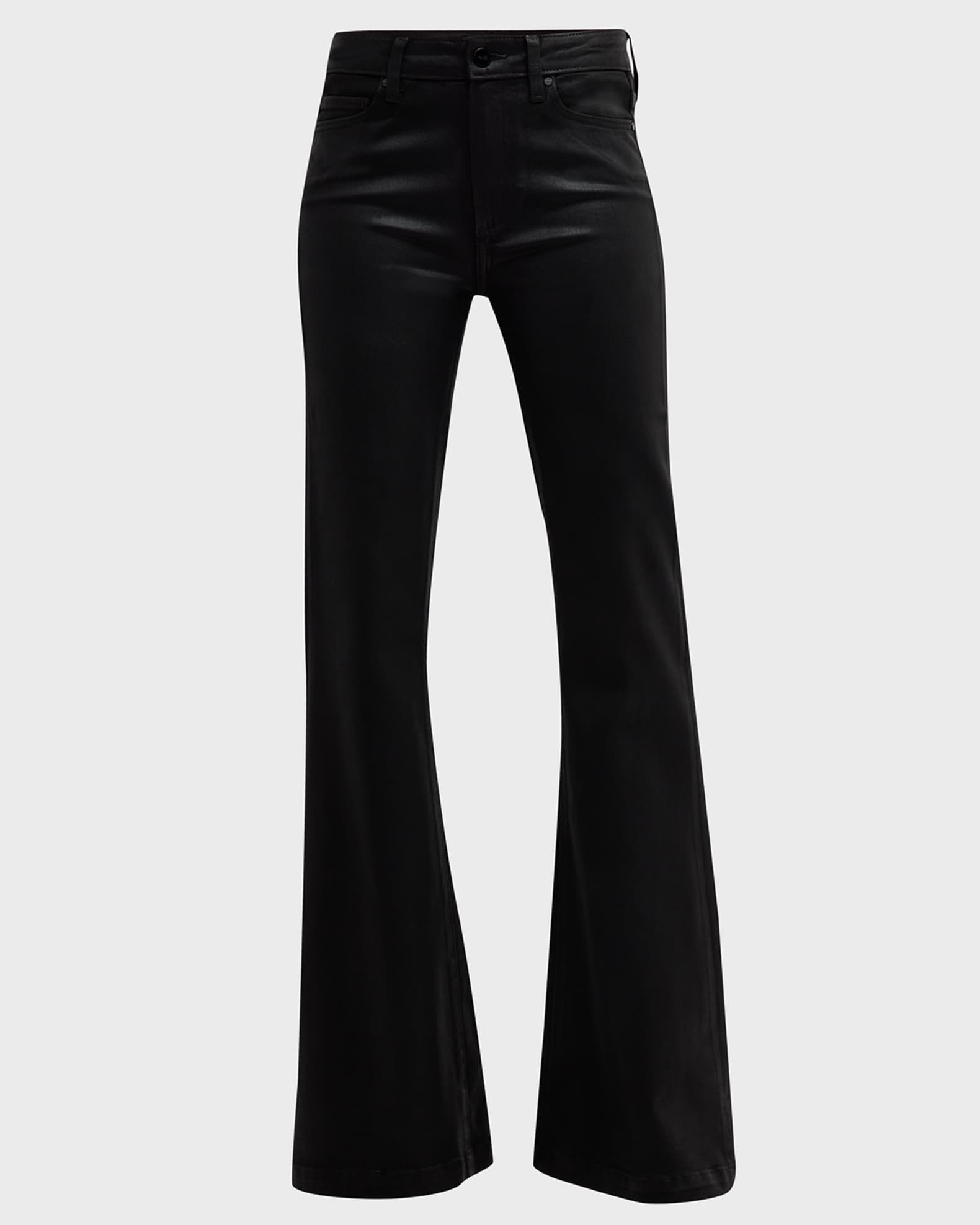 PAIGE Genevieve Flare Coated Jeans | Neiman Marcus