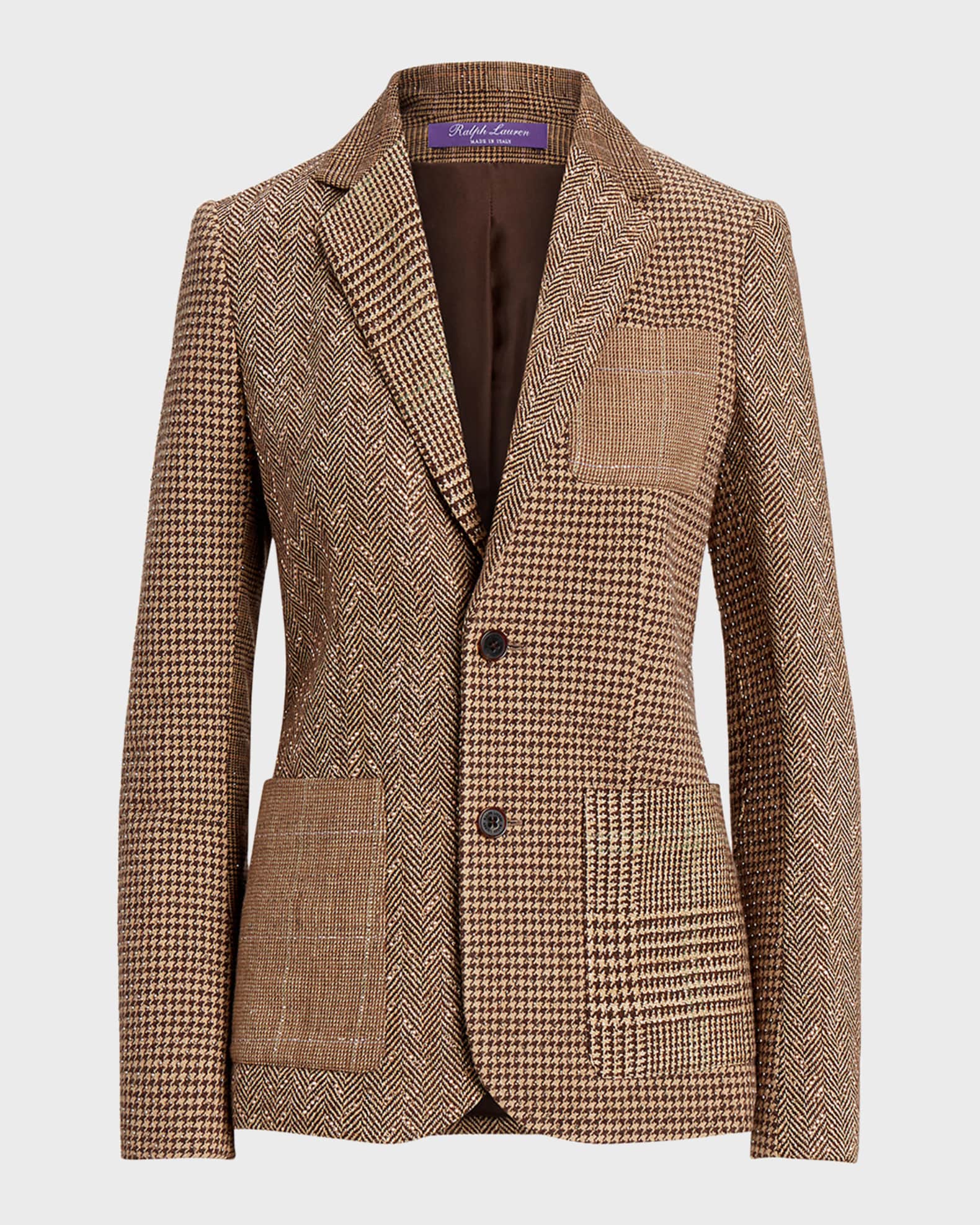 Kamryn Wool Patchwork Blazer Jacket 1