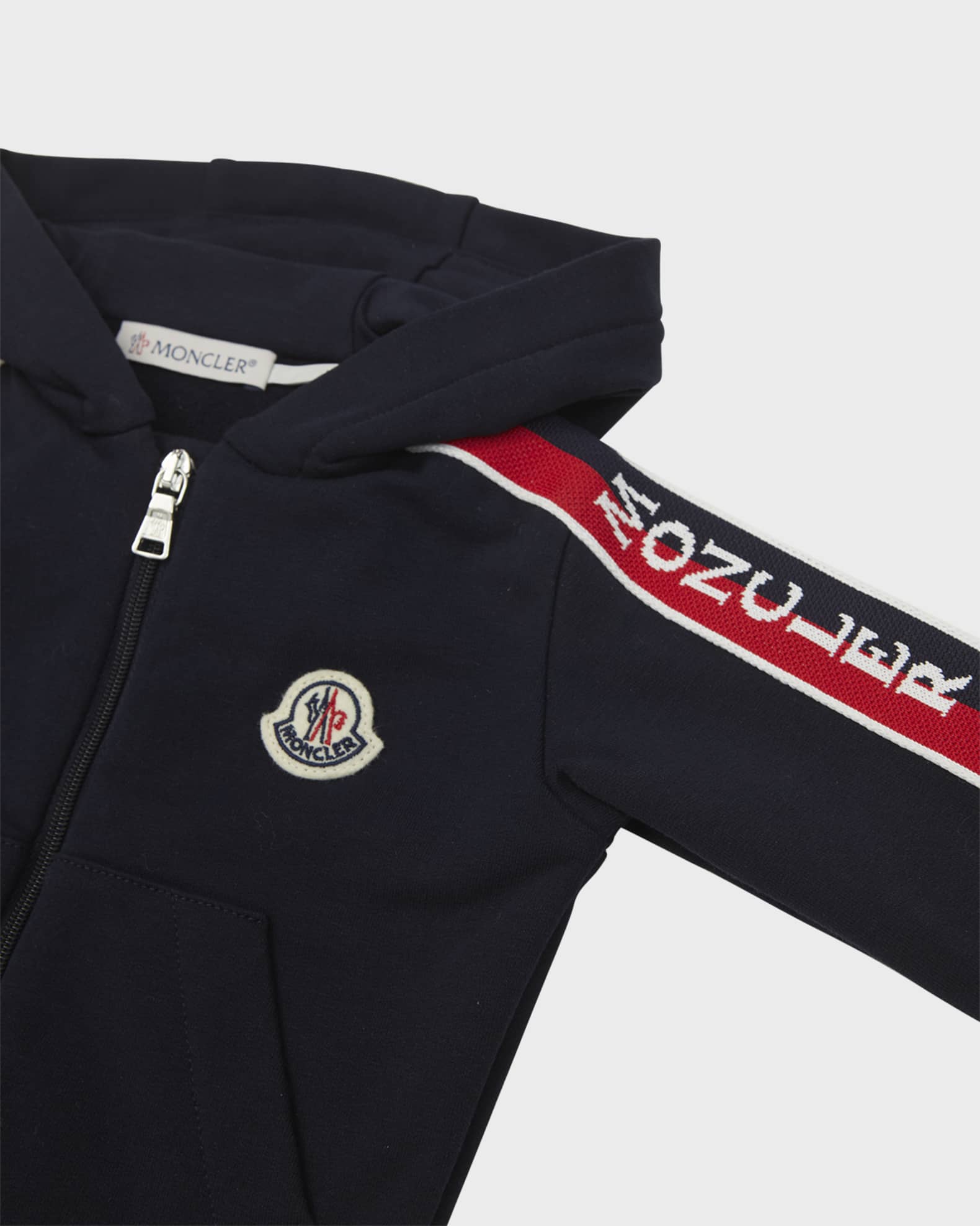 Moncler Boy s Logo Print Striped Hoodie Size 6M 3 Neiman Marcus