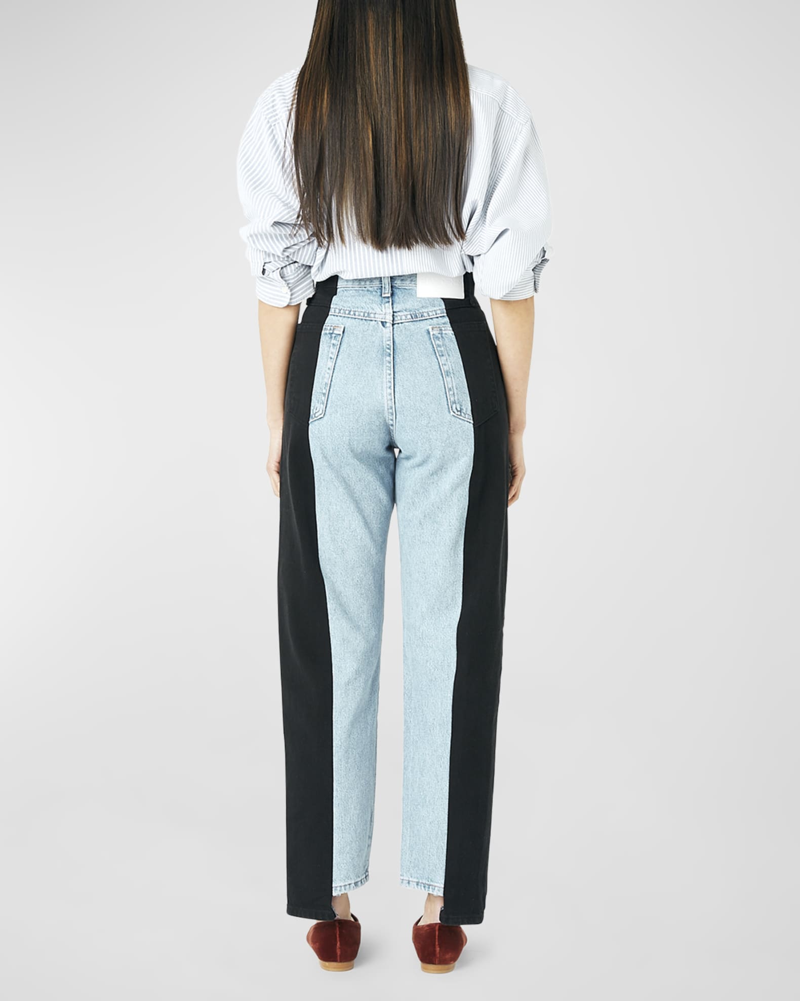 Two-tone double-waisted jeans SFPJE00432 - Jeans