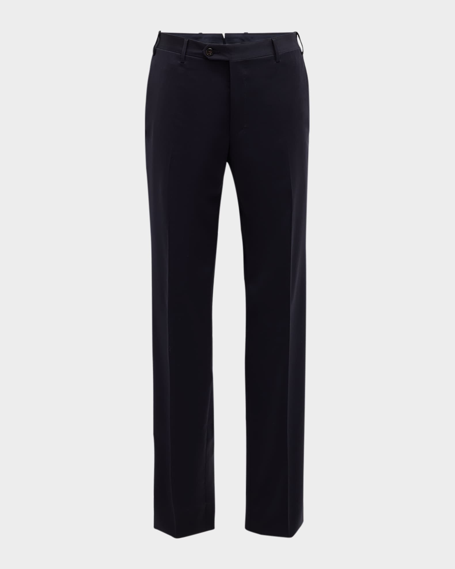 Corneliani Men's Flat-Front Wool Trousers | Neiman Marcus